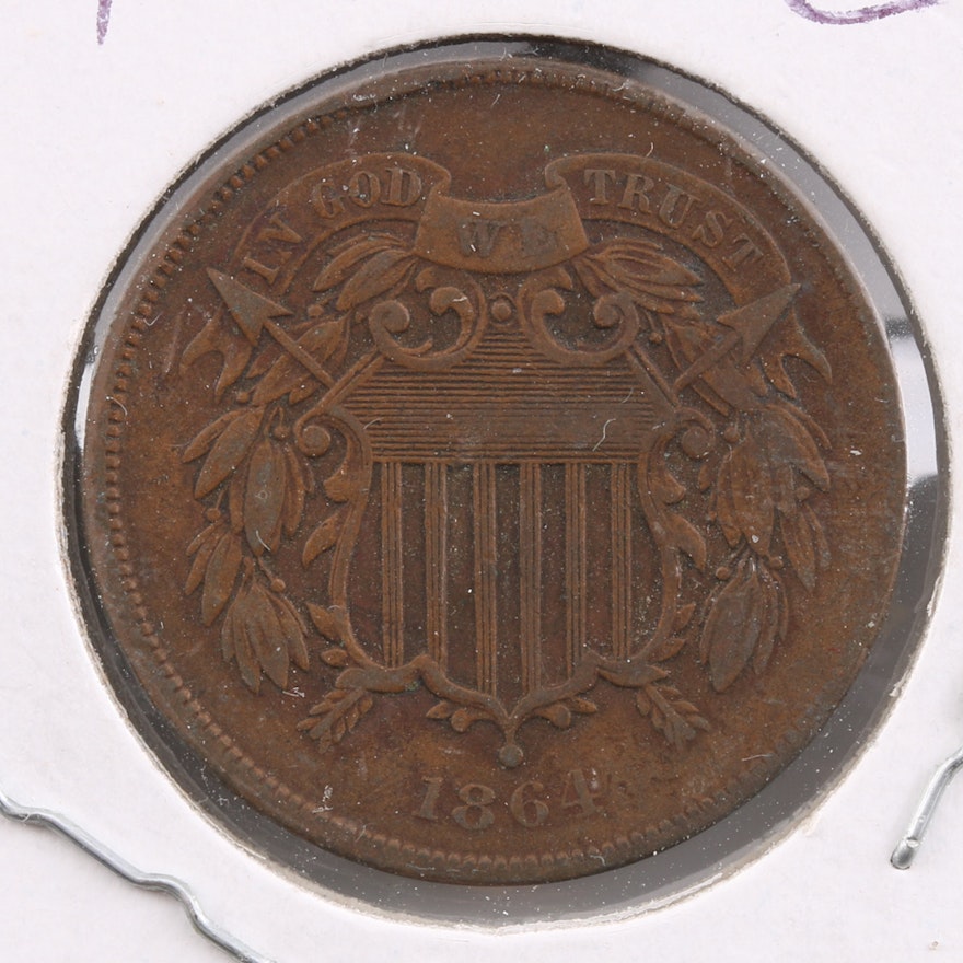 1864 Two Cent Coin