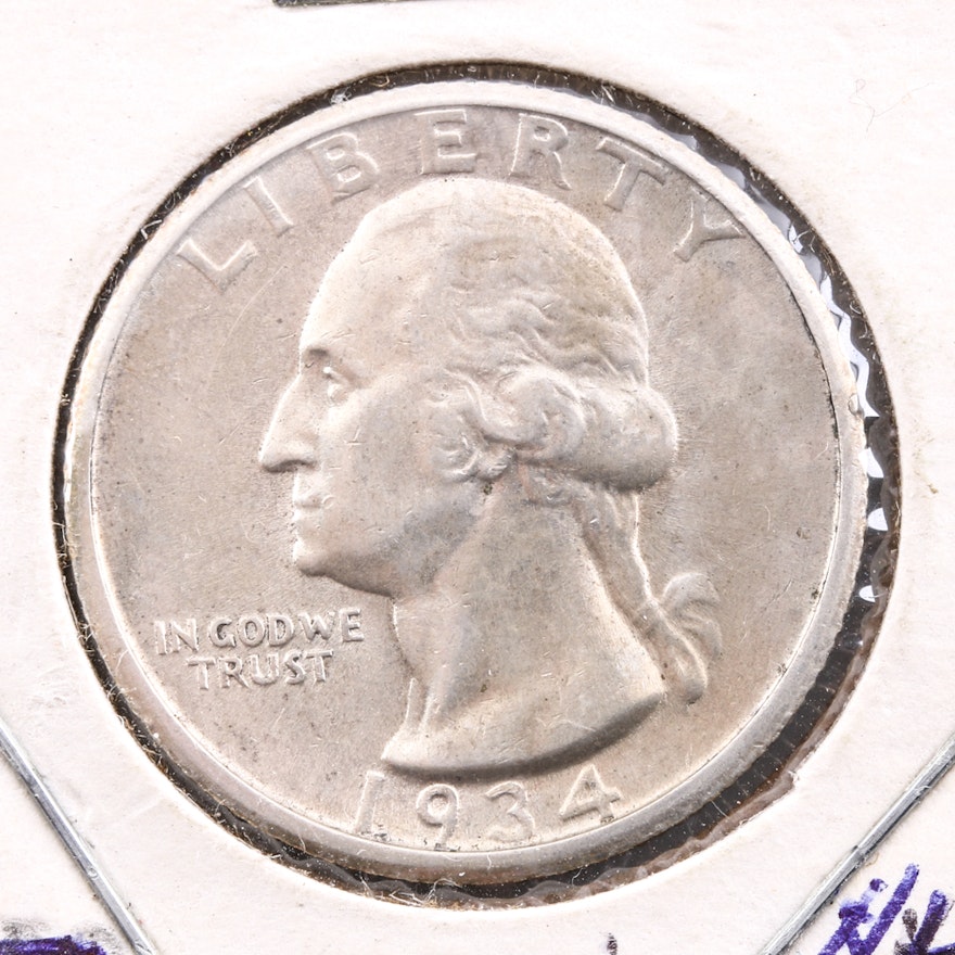 1934 George Washington Silver Quarter