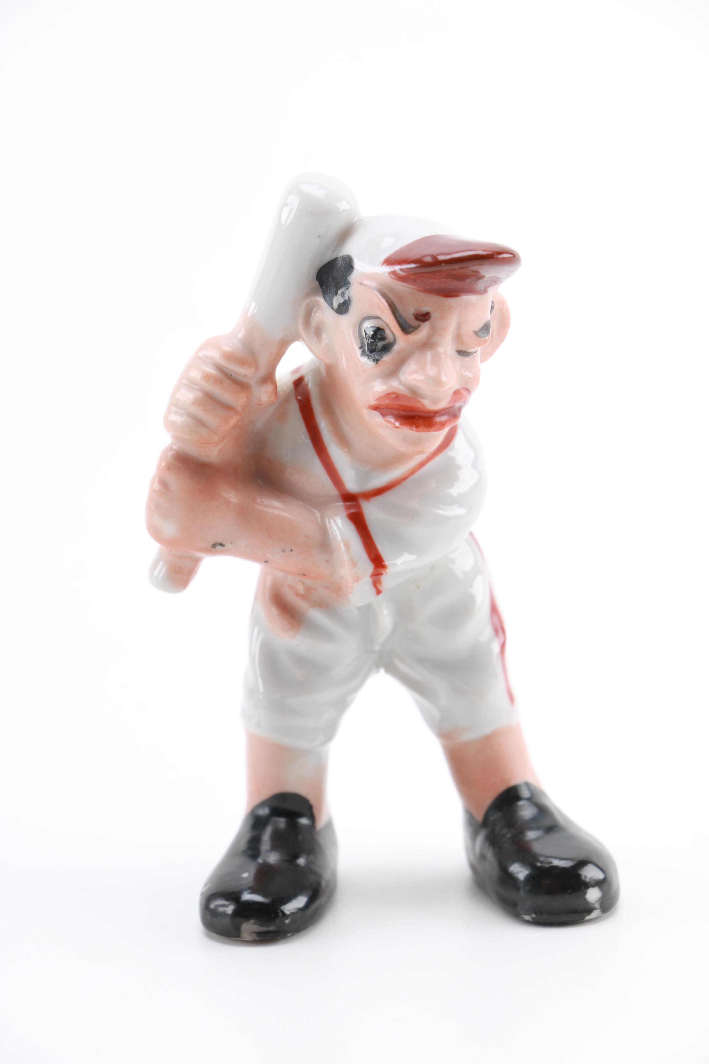 Japanese Ceramic Baseball Player Figurines