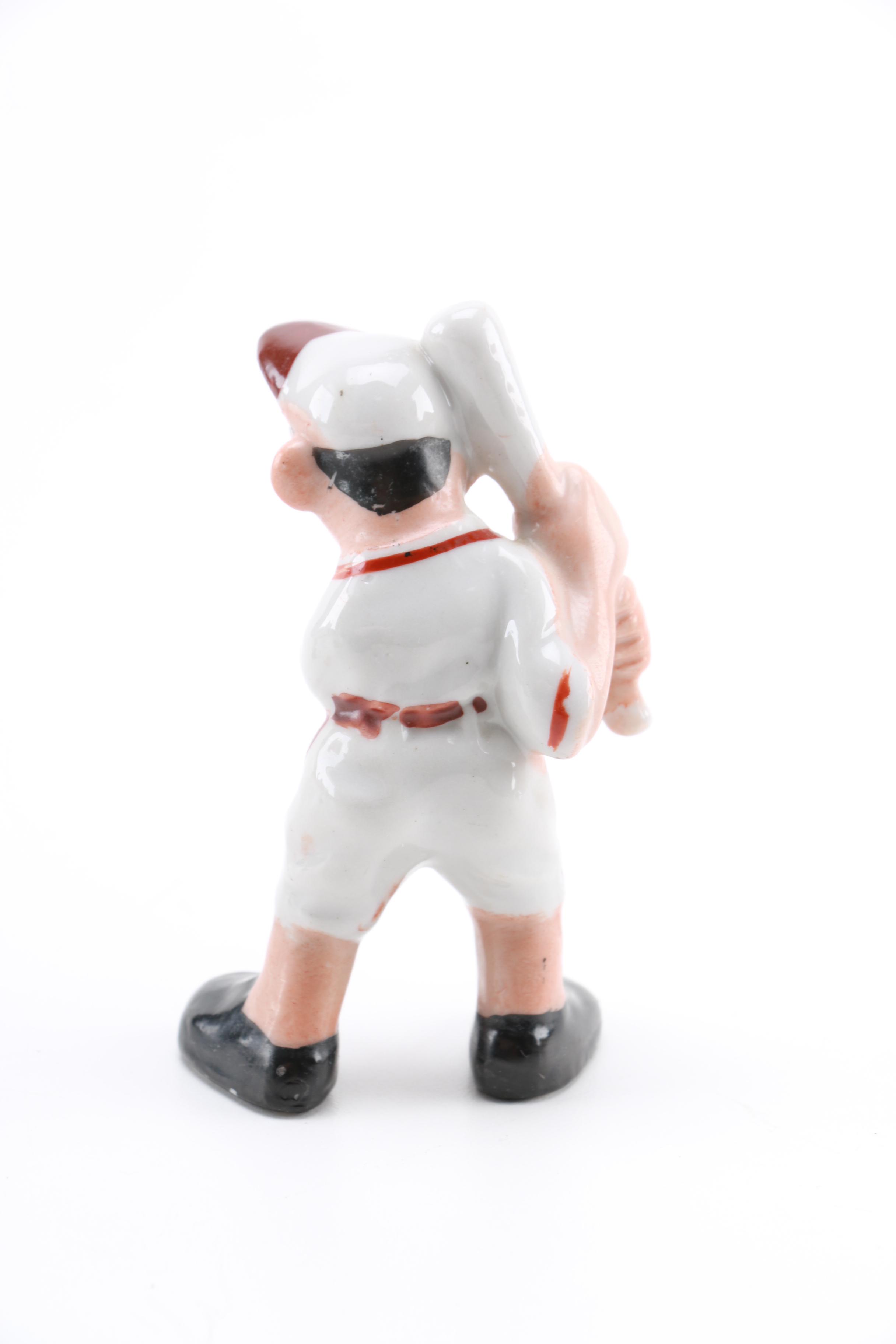 Japanese Ceramic Baseball Player Figurines
