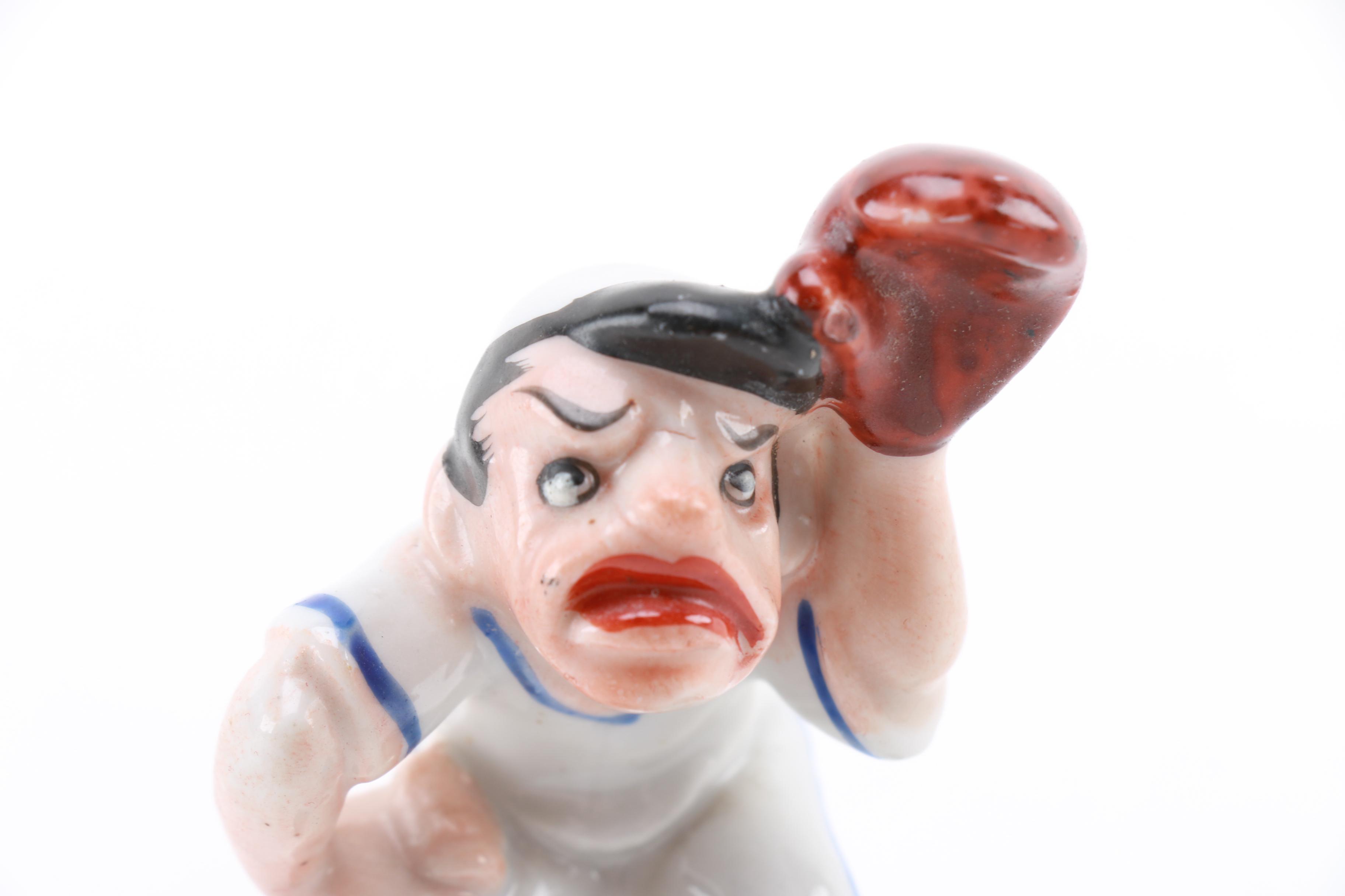 Japanese Ceramic Baseball Player Figurines