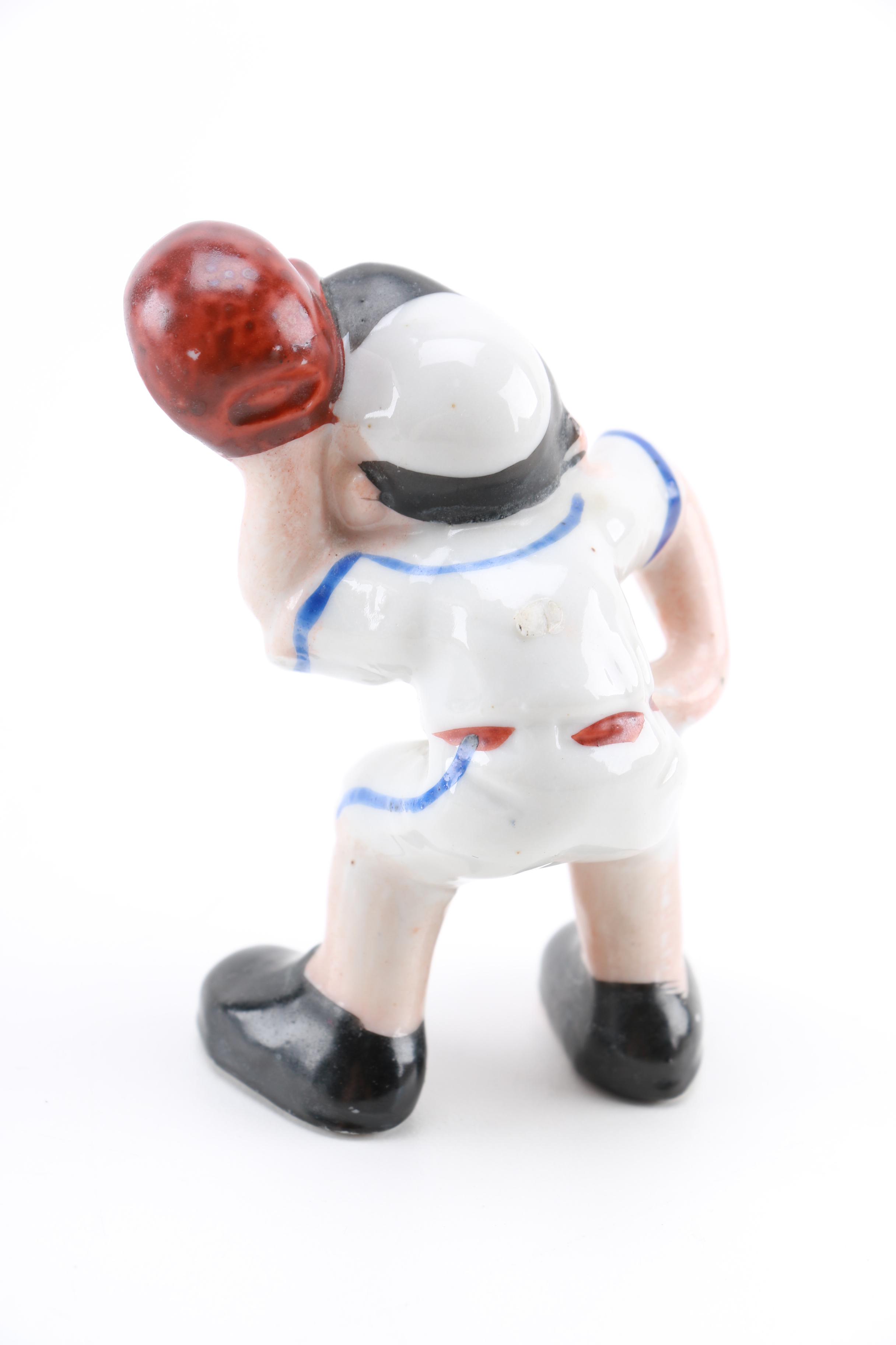 Japanese Ceramic Baseball Player Figurines
