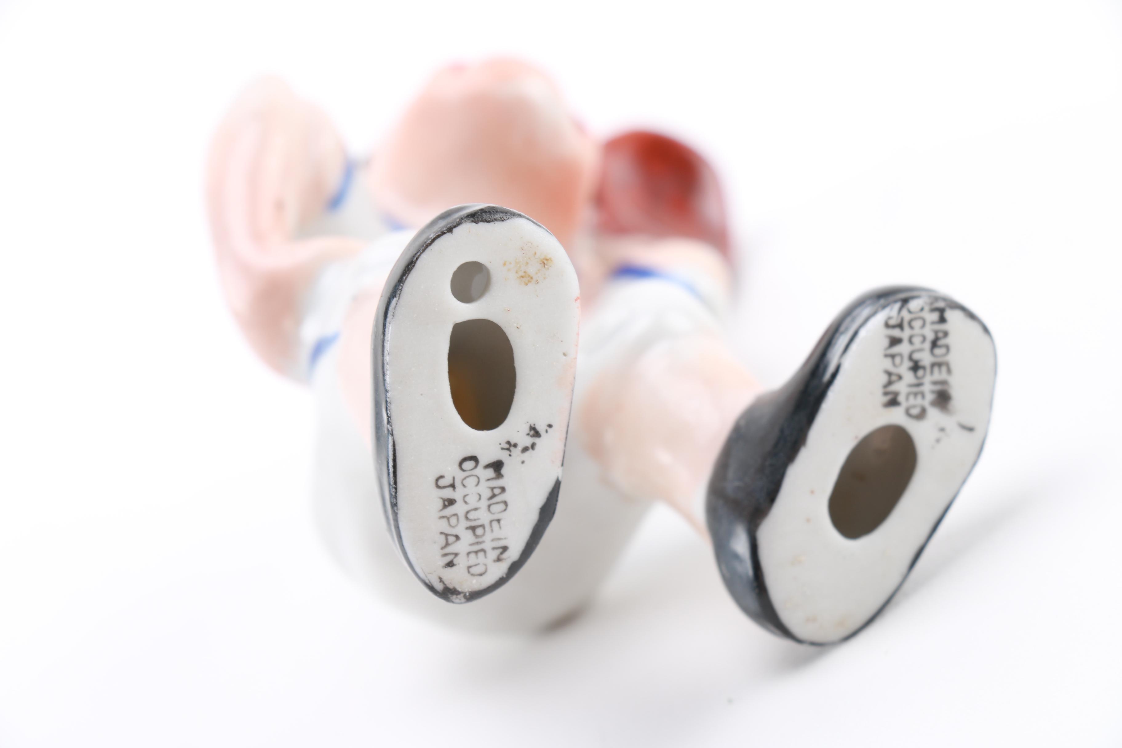 Japanese Ceramic Baseball Player Figurines