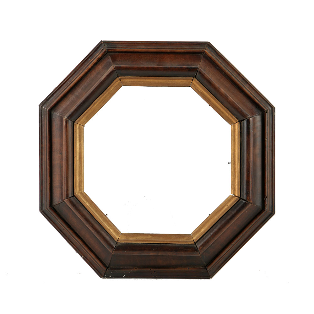 19th-Century German Wooden Octagon Frame