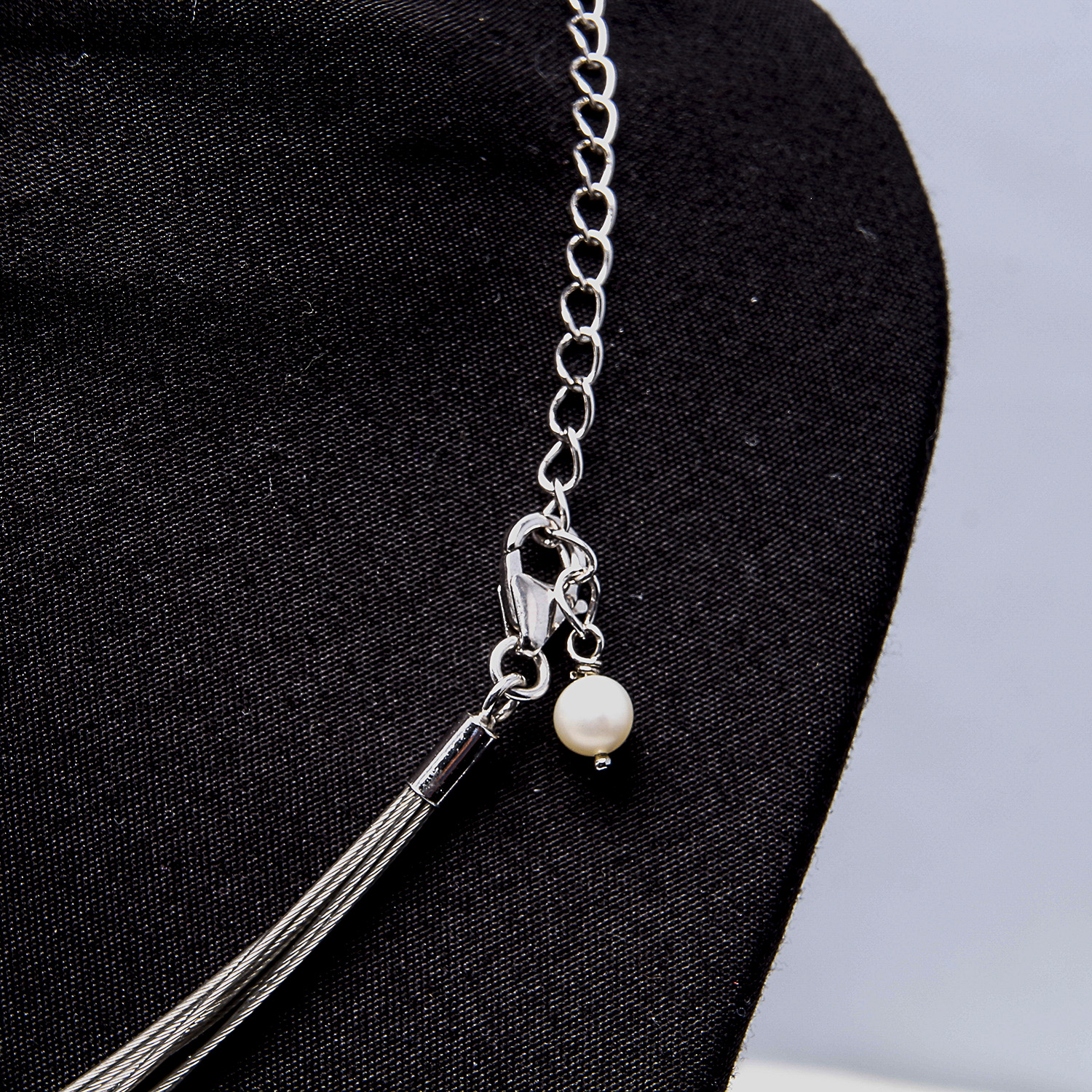 Contemporary Freshwater Pearl and Sterling Silver Statement Necklace