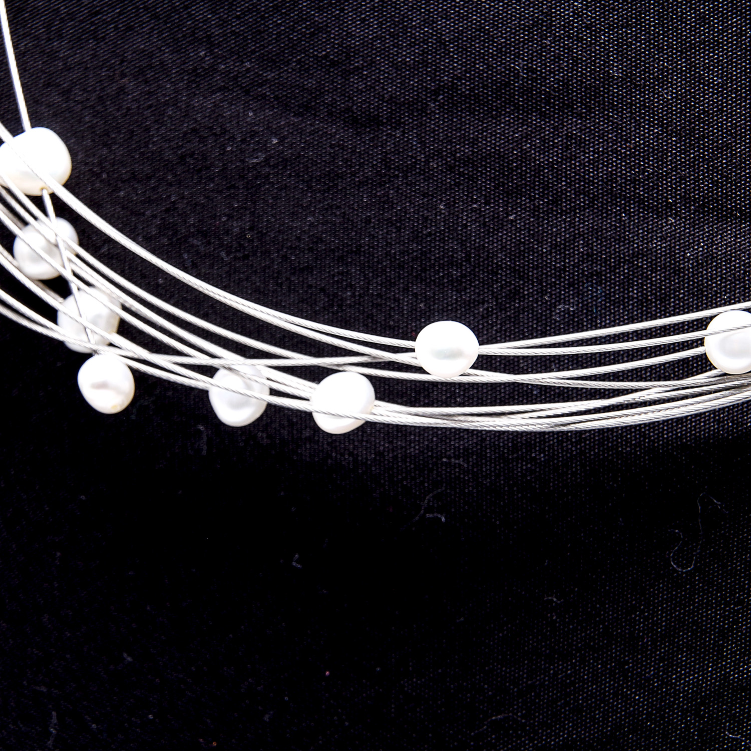 Contemporary Freshwater Pearl and Sterling Silver Statement Necklace