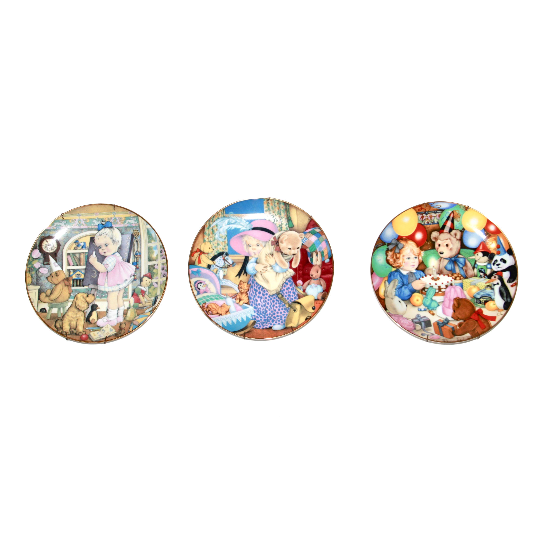 Trio of Carol Lawson Decorative Plates