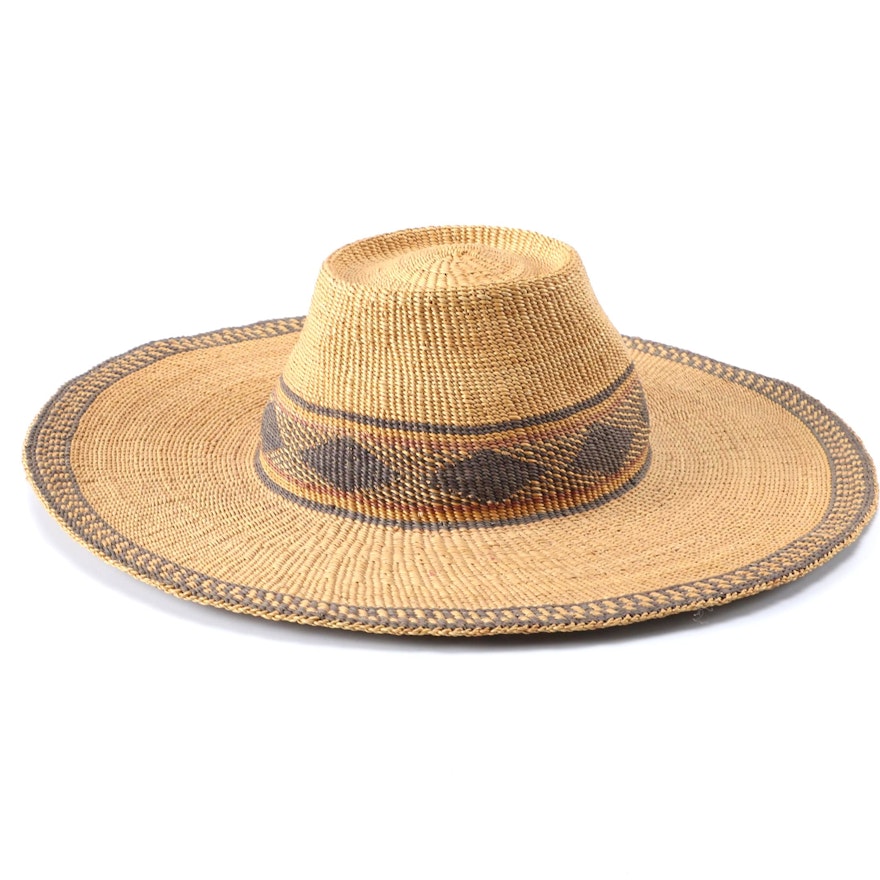 Wide-Brimmed Straw Hat