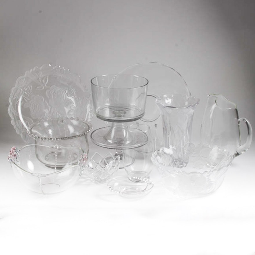 Assorted Glass Bowls and Serving Pieces