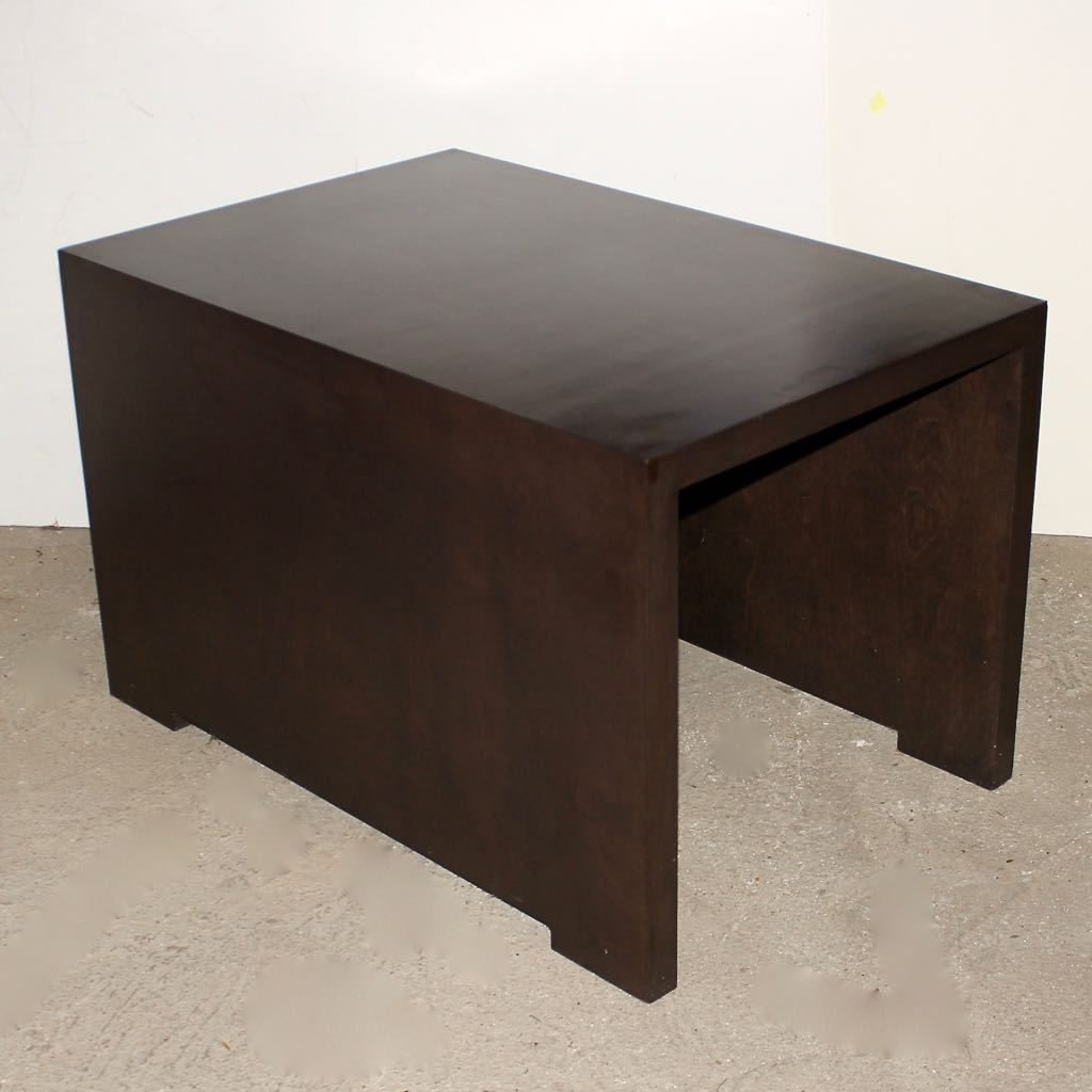 Contemporary Wood Veneer U-Shape Accent Table