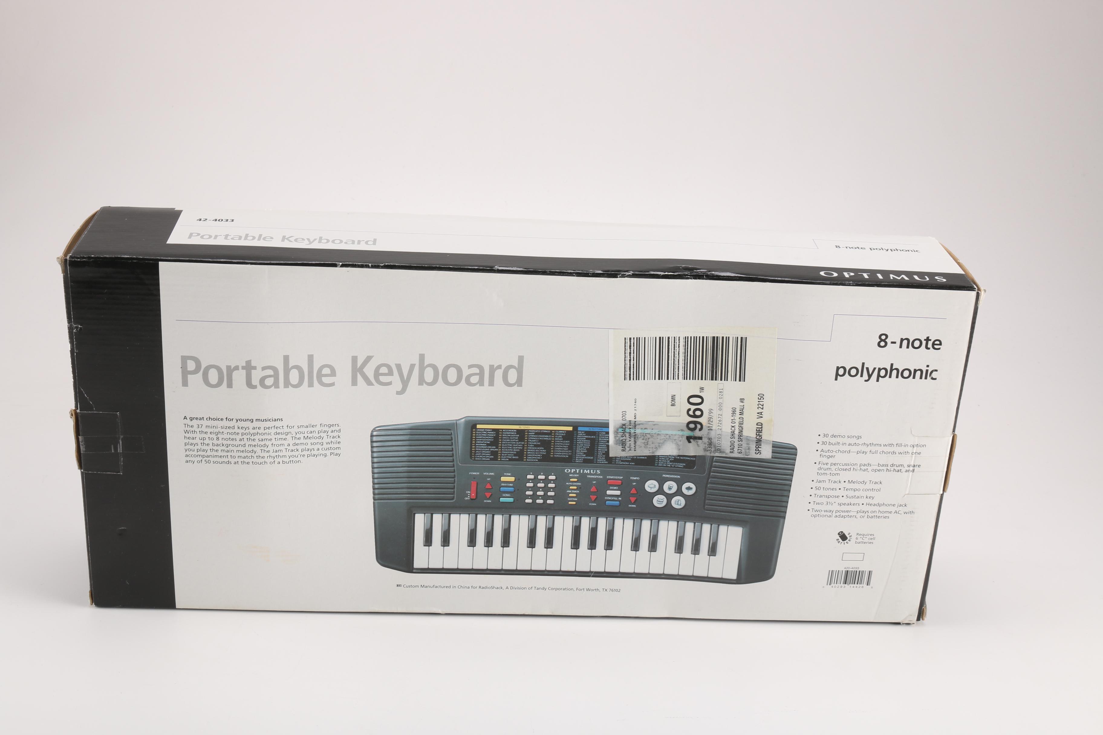 Optimus Eight-Note Polyphonic Portable Keyboard