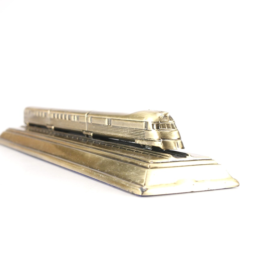 Gold Tone Train Nameplate