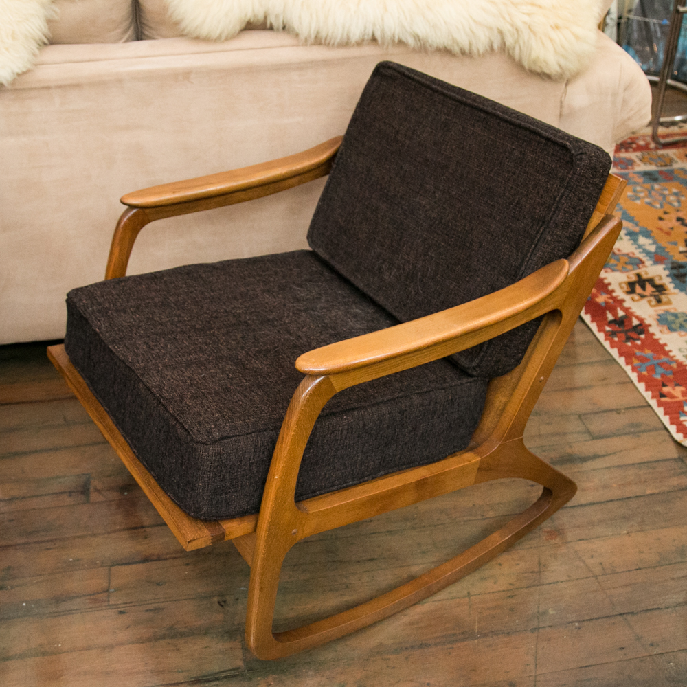 Mid Century Modern Teak Rocking Chair