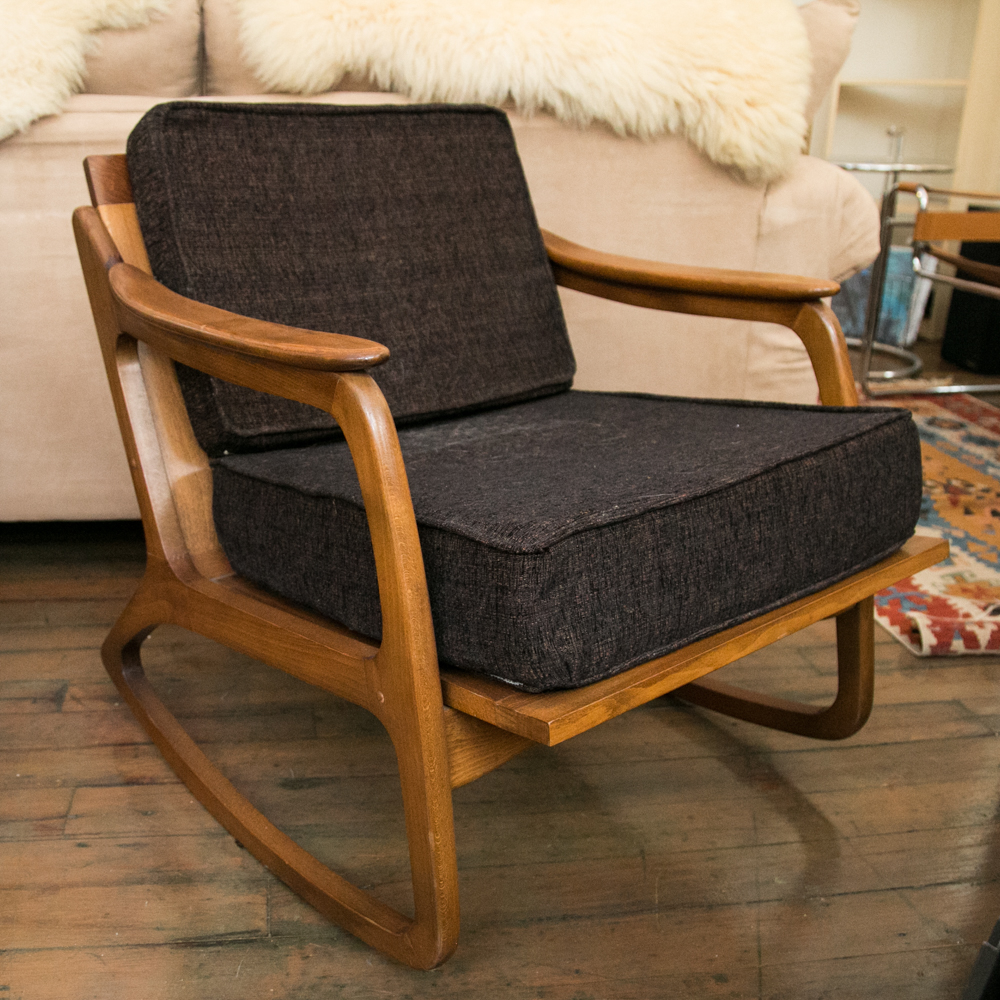 Mid Century Modern Teak Rocking Chair