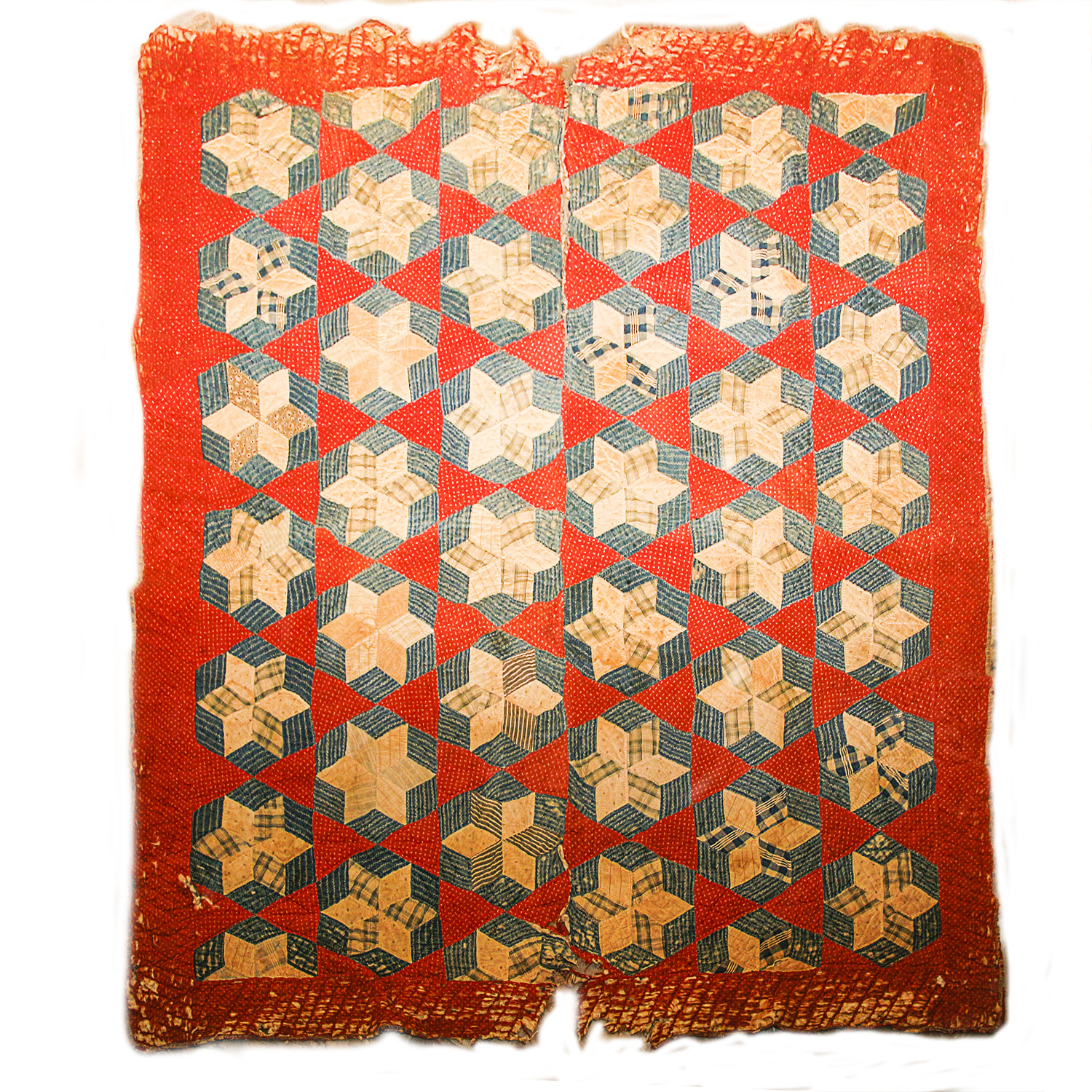 Antique Red White and Blue Quilt