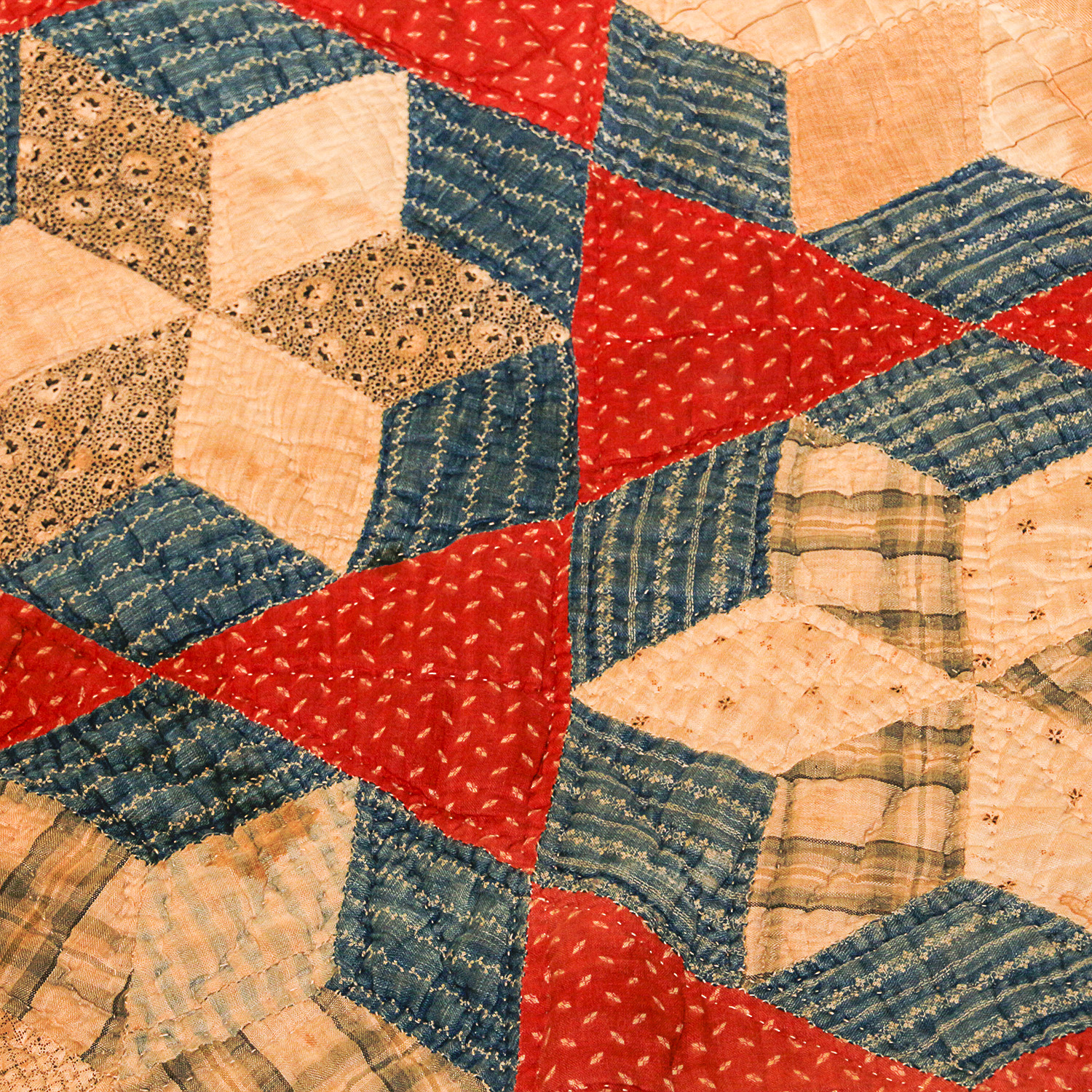 Antique Red White and Blue Quilt