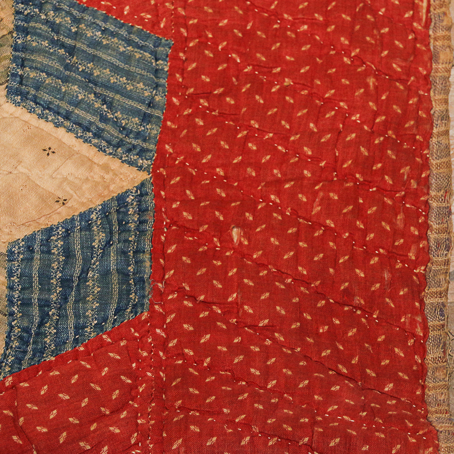 Antique Red White and Blue Quilt