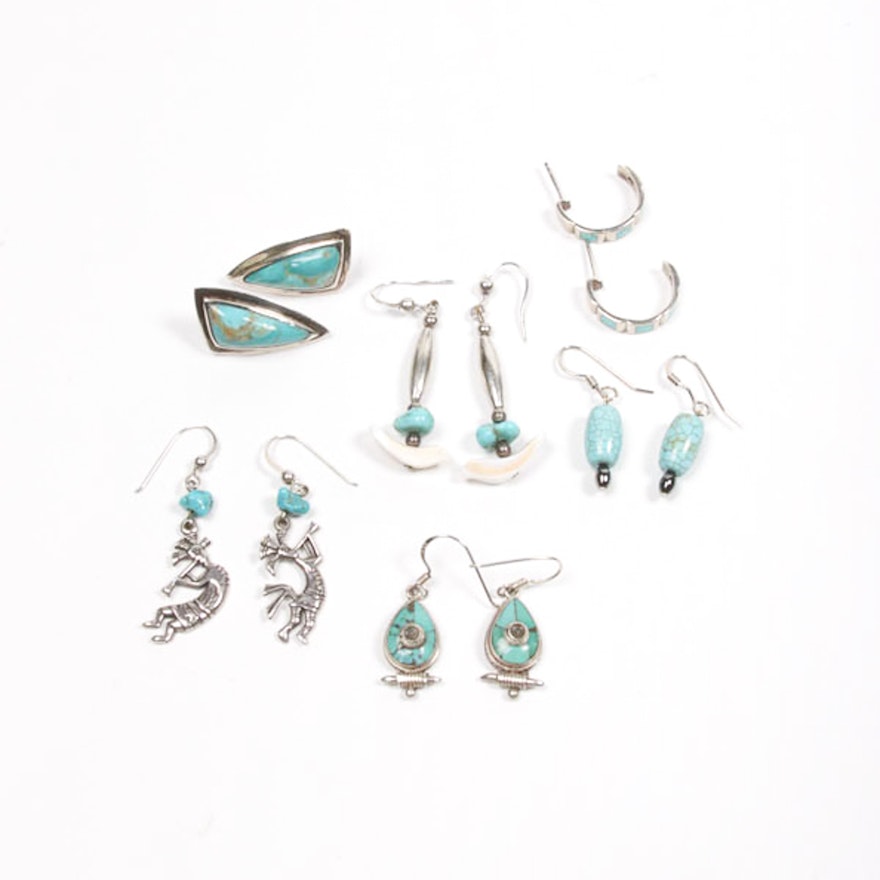 Sterling Silver and Turquoise Earring Collection