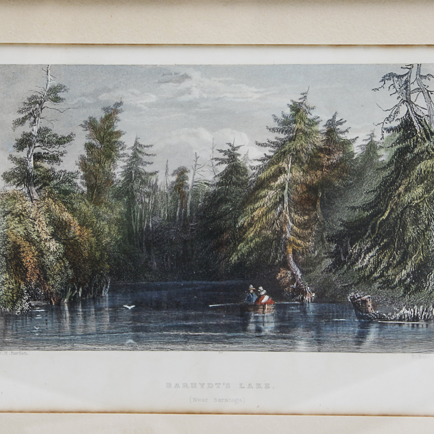 Signed E. Radclyffe Etching Titled "Barhydt's Lake (Near Saratoga)"