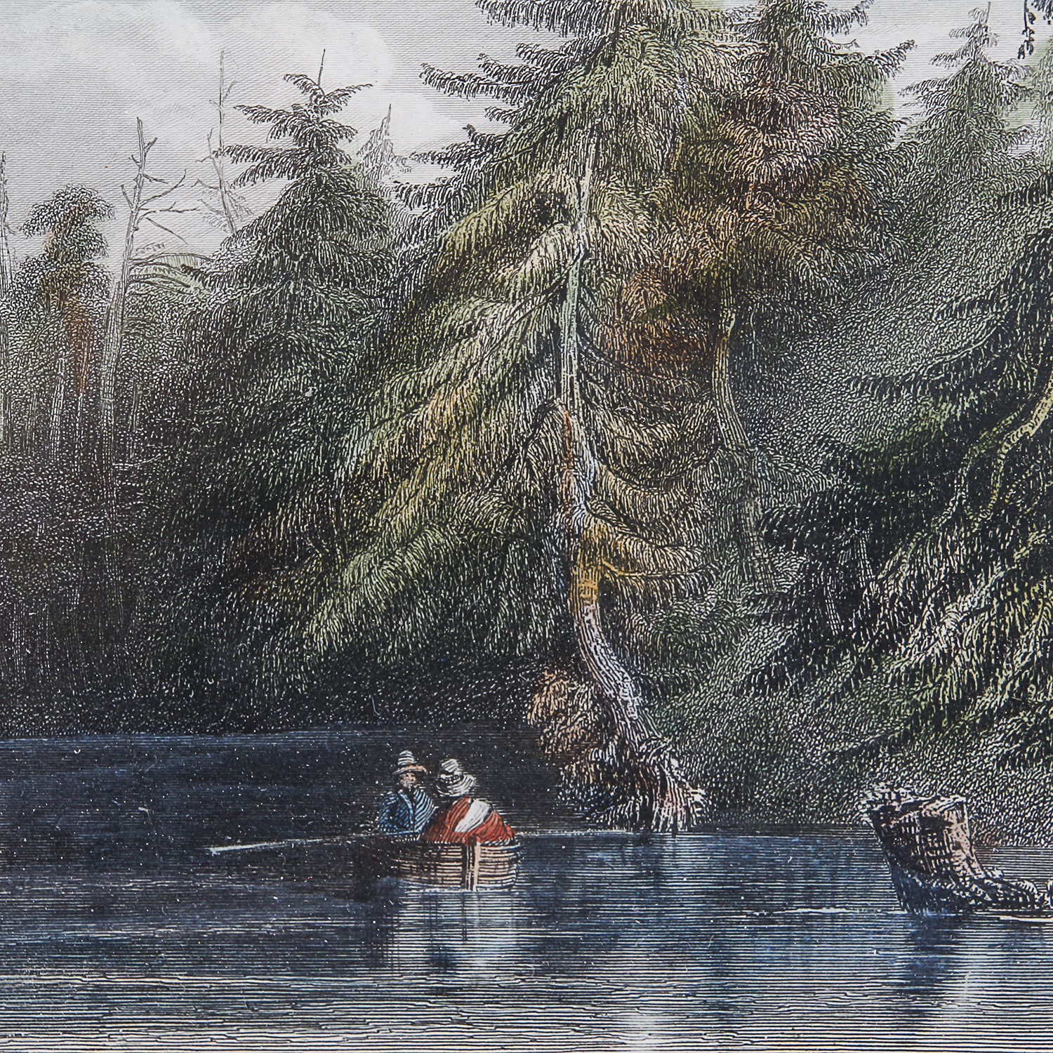 Signed E. Radclyffe Etching Titled "Barhydt's Lake (Near Saratoga)"