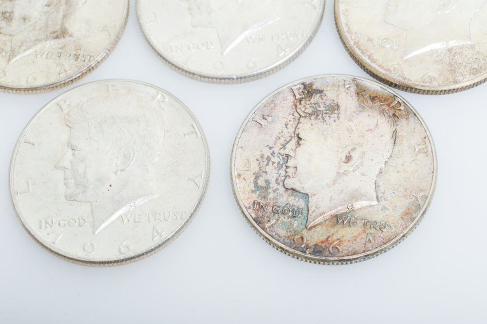 Nineteen 1964 Kennedy Half Dollars