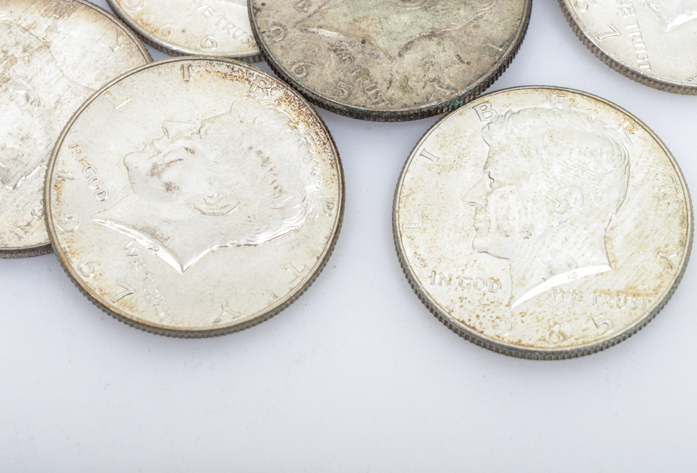 Twenty-Two Silver Kennedy Half Dollars