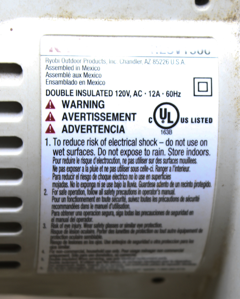 Ryobi RESV1300 Blower