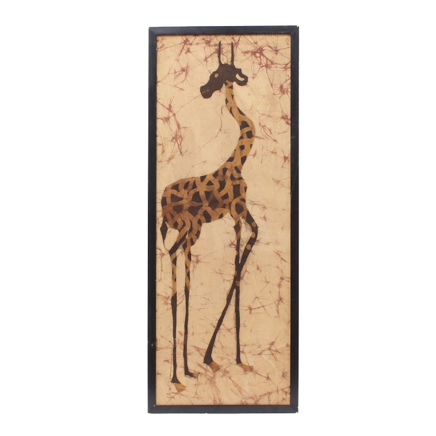 Framed Offset Lithograph of a Giraffe