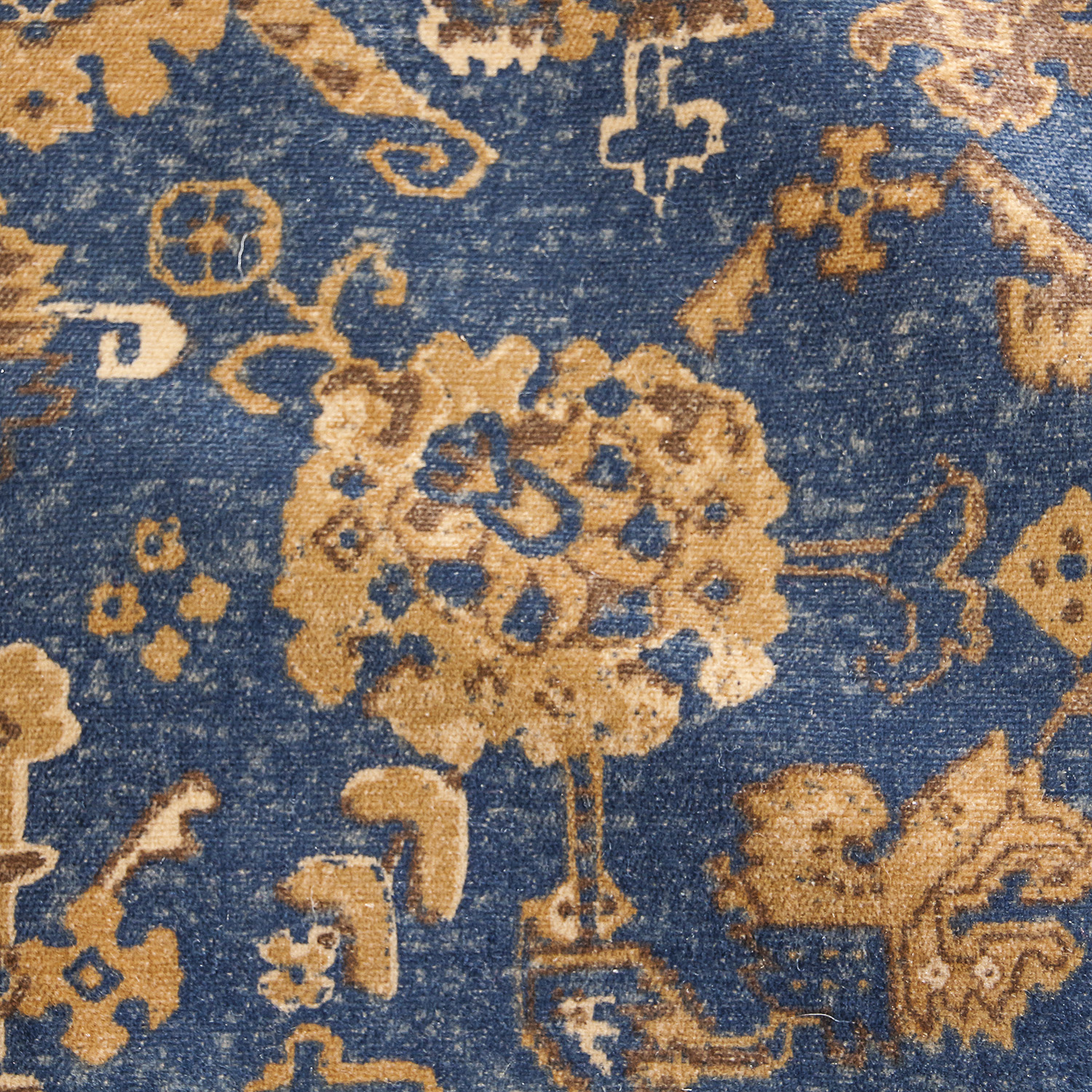 Ralph Lauren Blue Velvet Floral Fabric