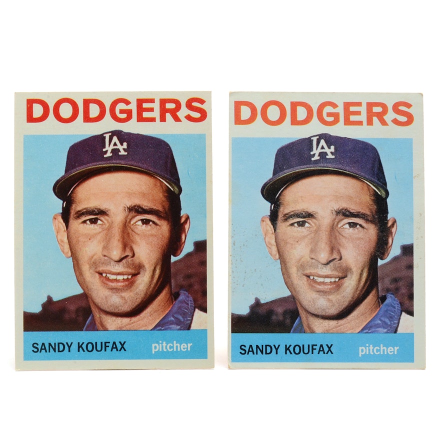 Two 1964 Sandy Koufax Topps Baseball Cards