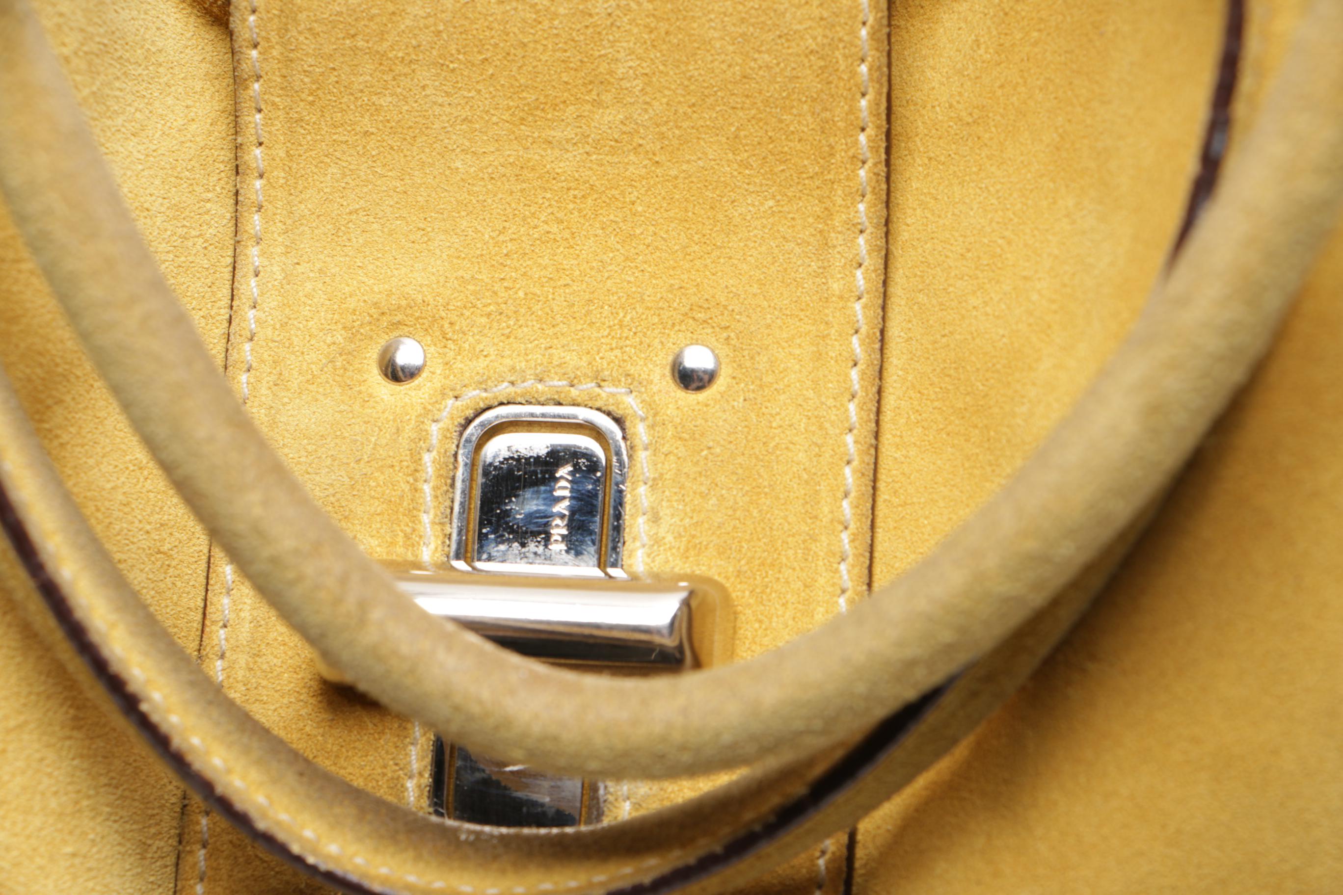 Prada Suede Hobo Shoulder Bag