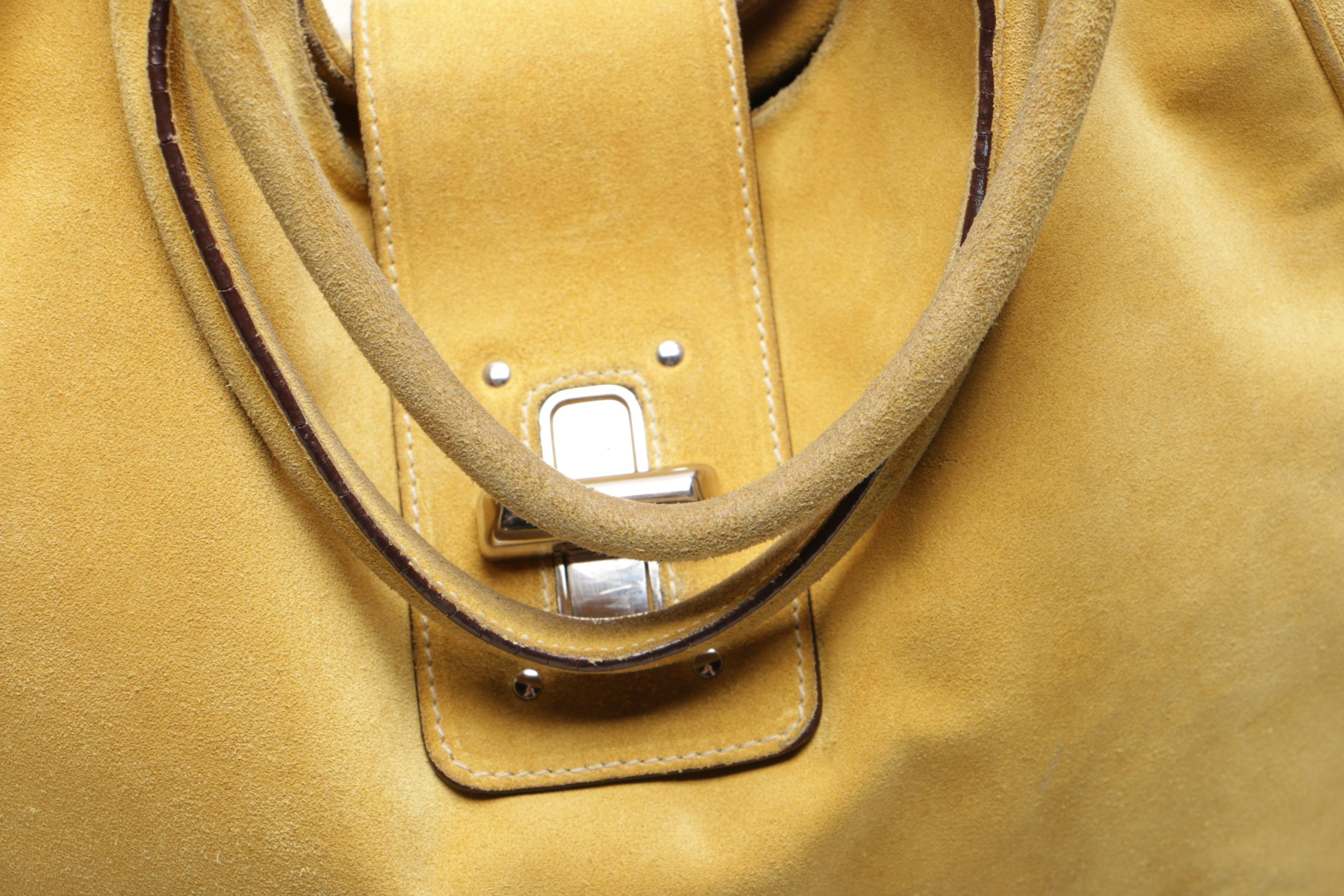 Prada Suede Hobo Shoulder Bag