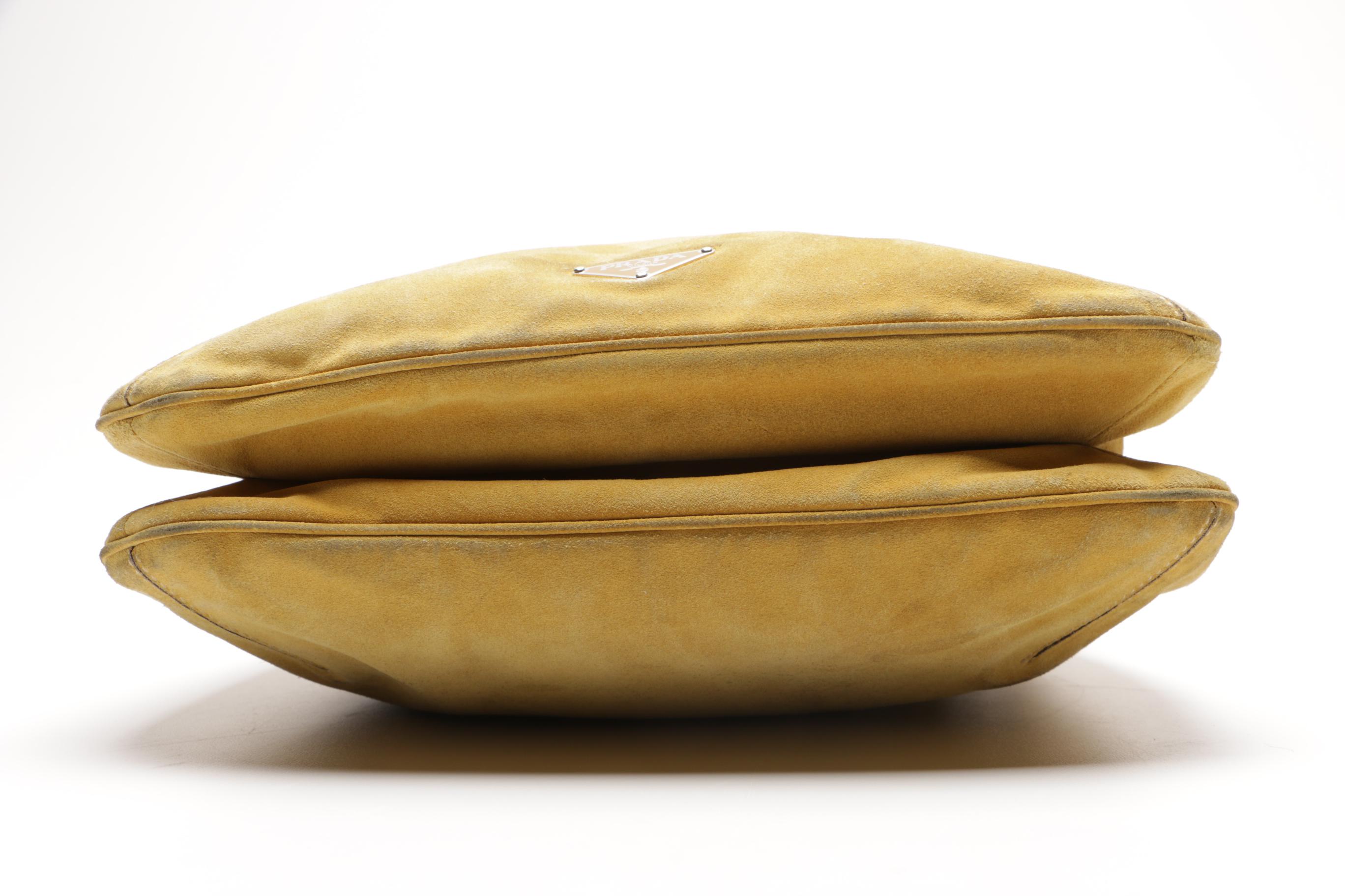 Prada Suede Hobo Shoulder Bag