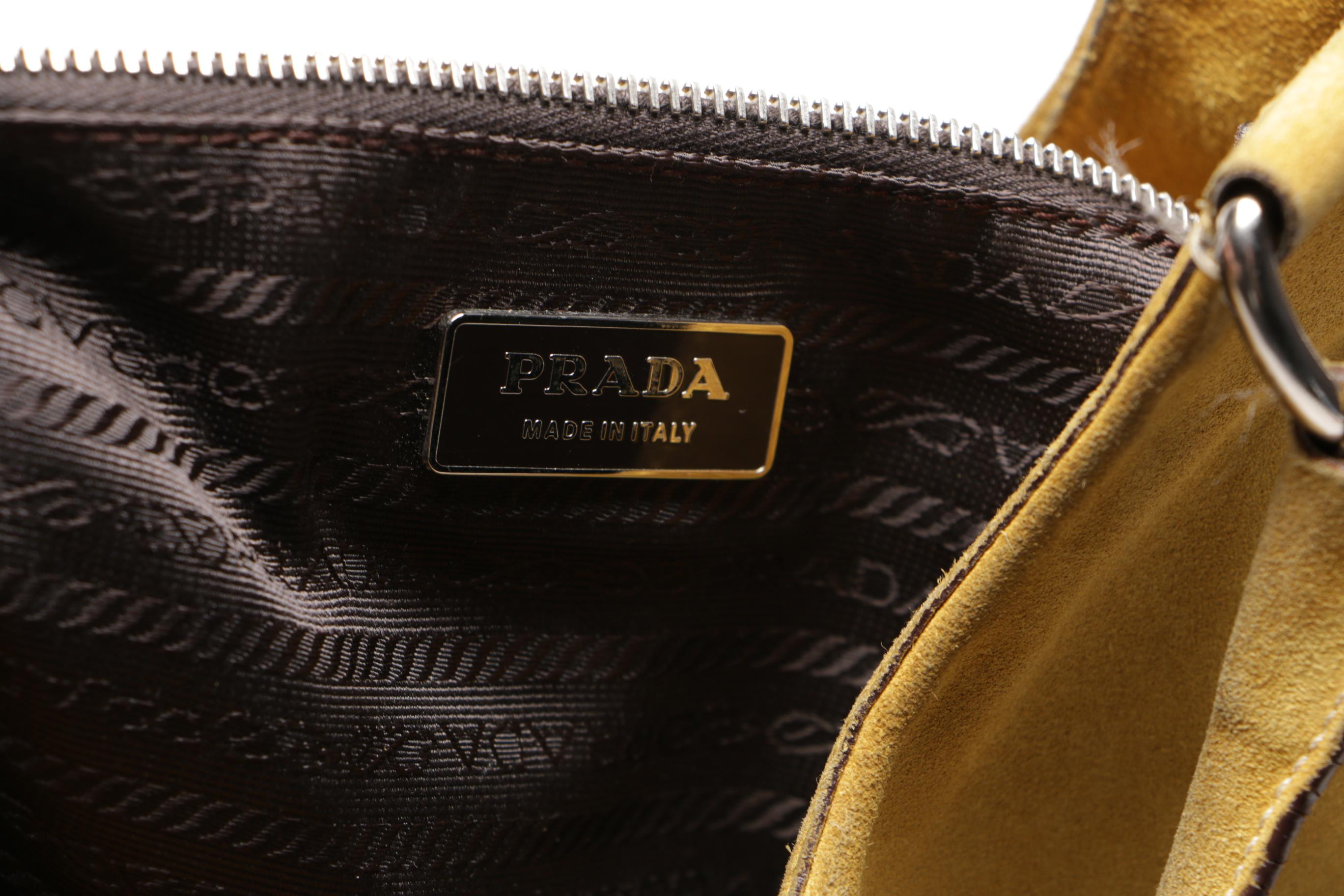 Prada Suede Hobo Shoulder Bag