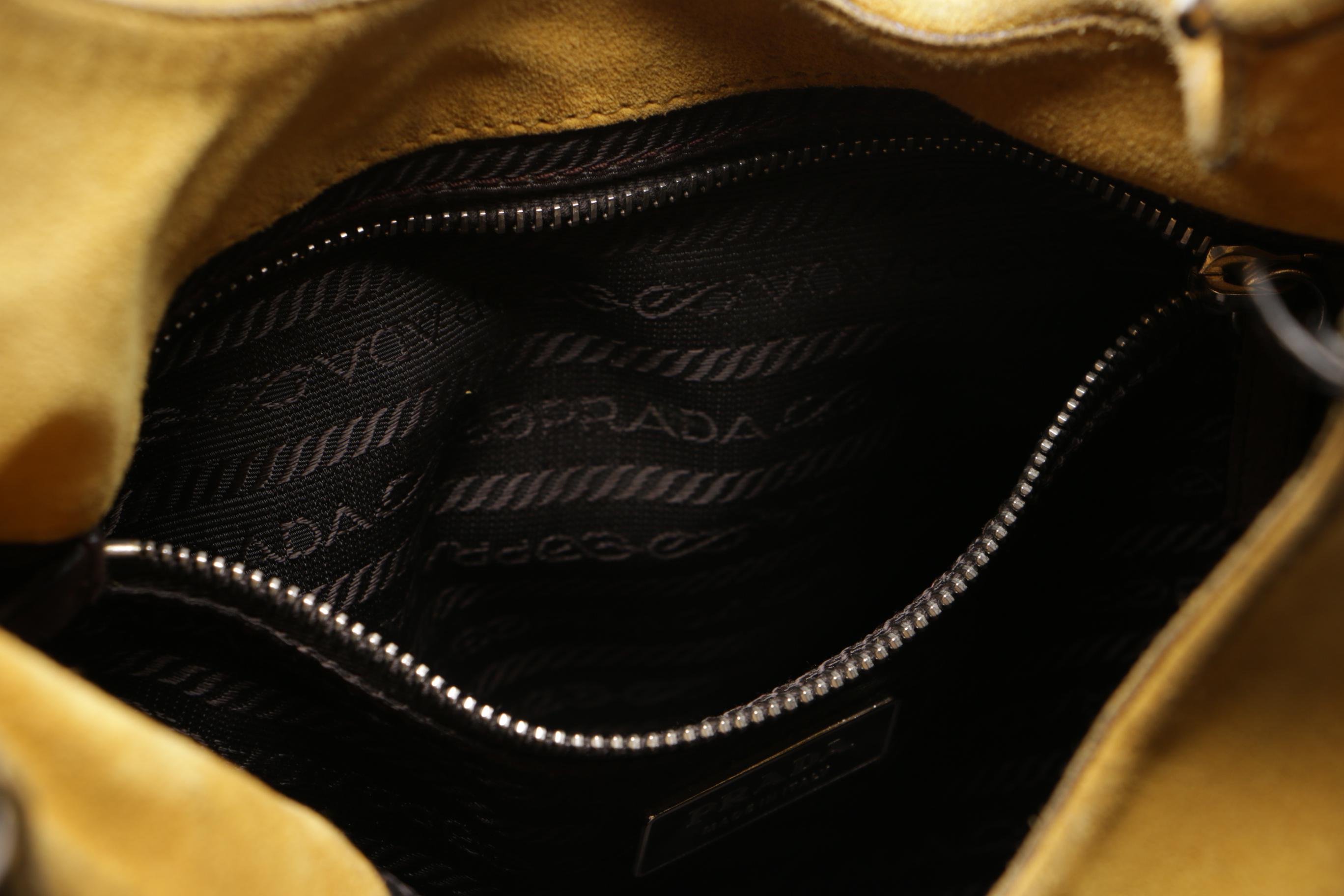 Prada Suede Hobo Shoulder Bag