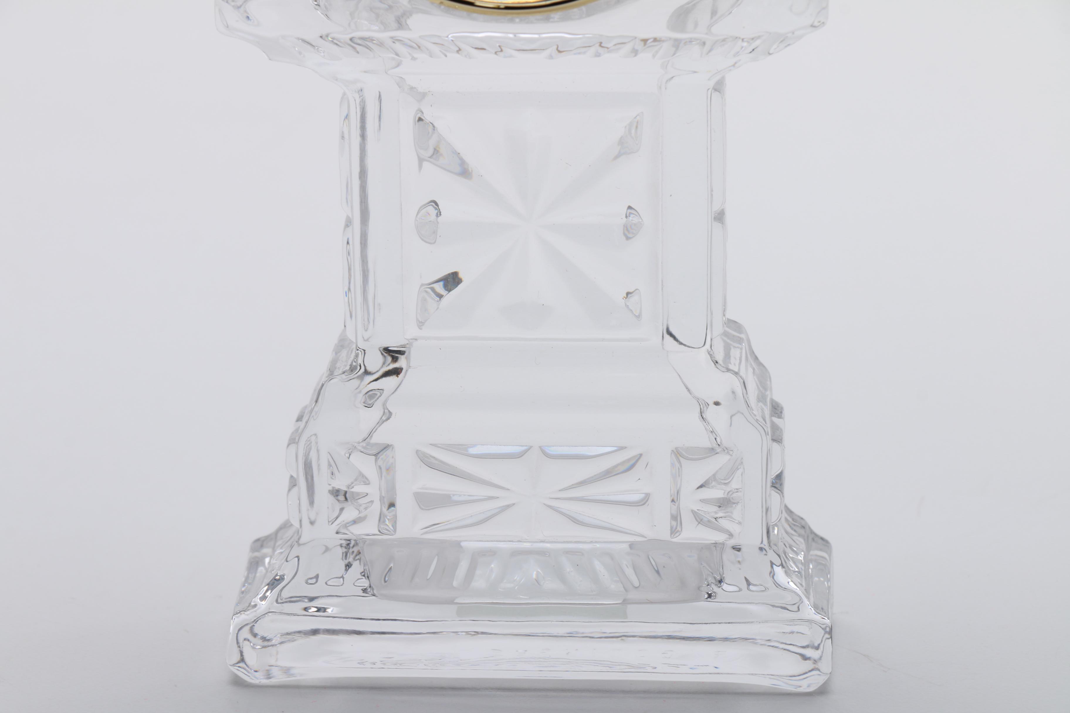 Godinger "Crystal Legends" Cut Crystal Mantel Clock