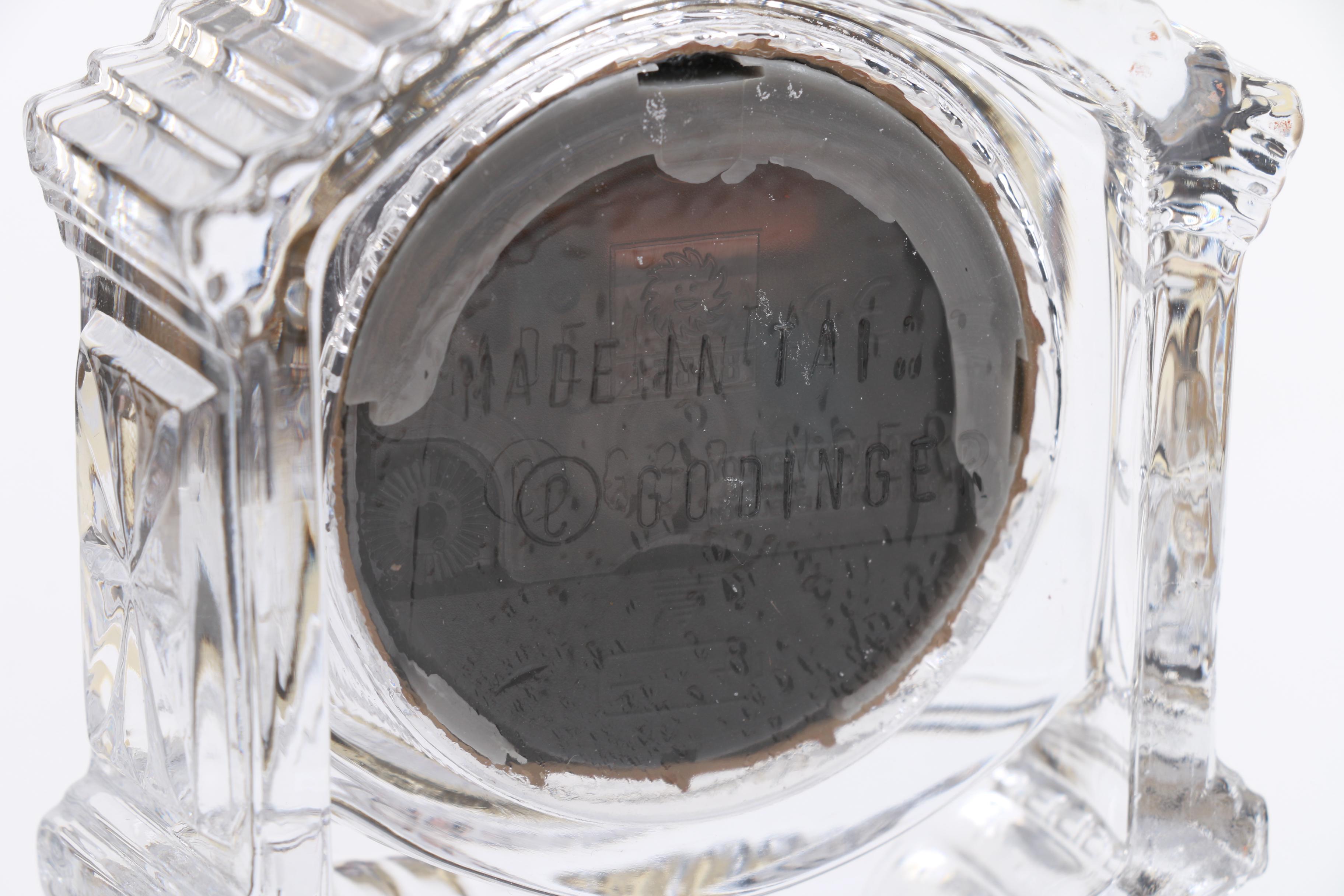 Godinger "Crystal Legends" Cut Crystal Mantel Clock