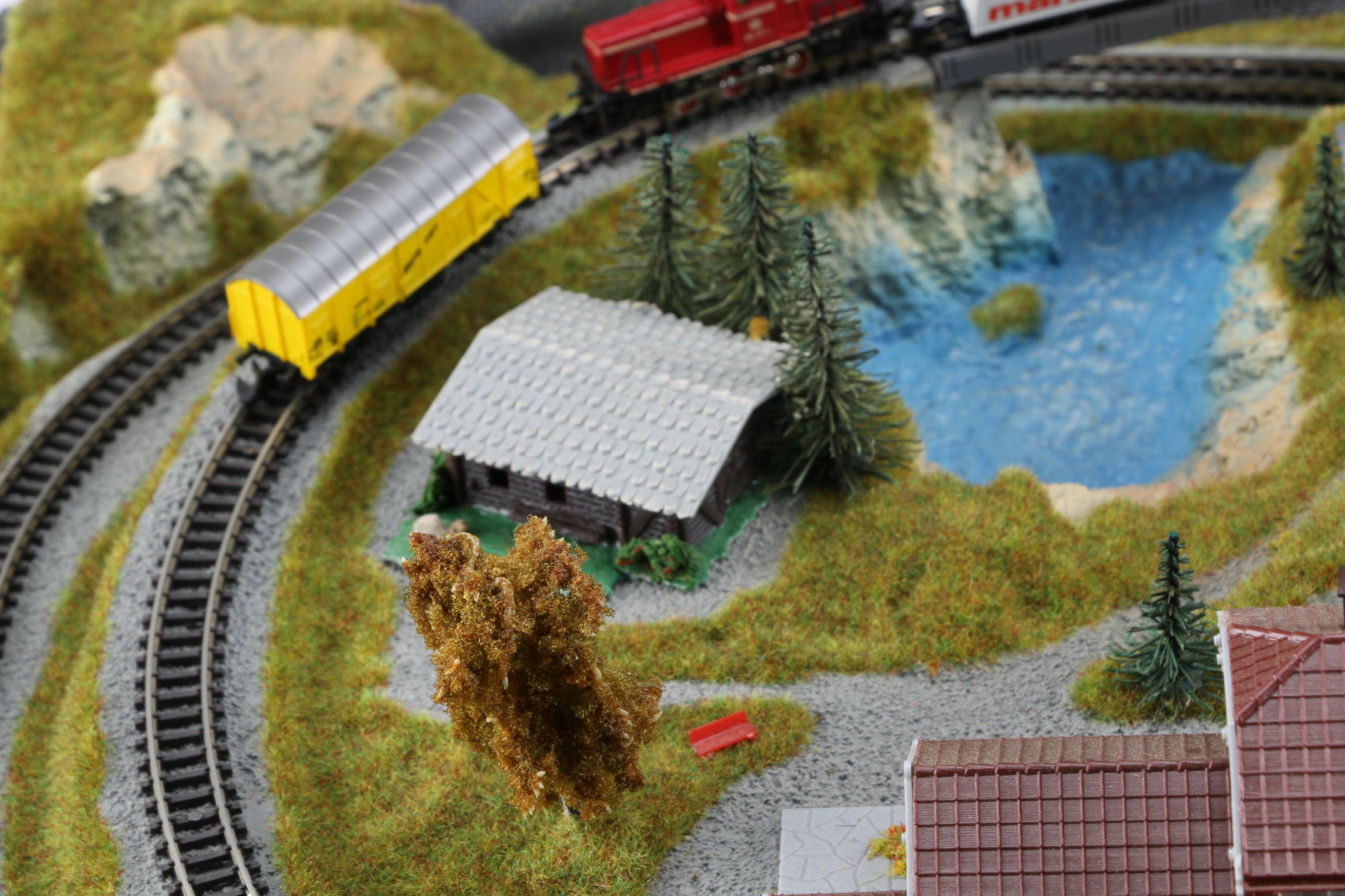 Motorized Miniature Train Set in Leather Attaché Case