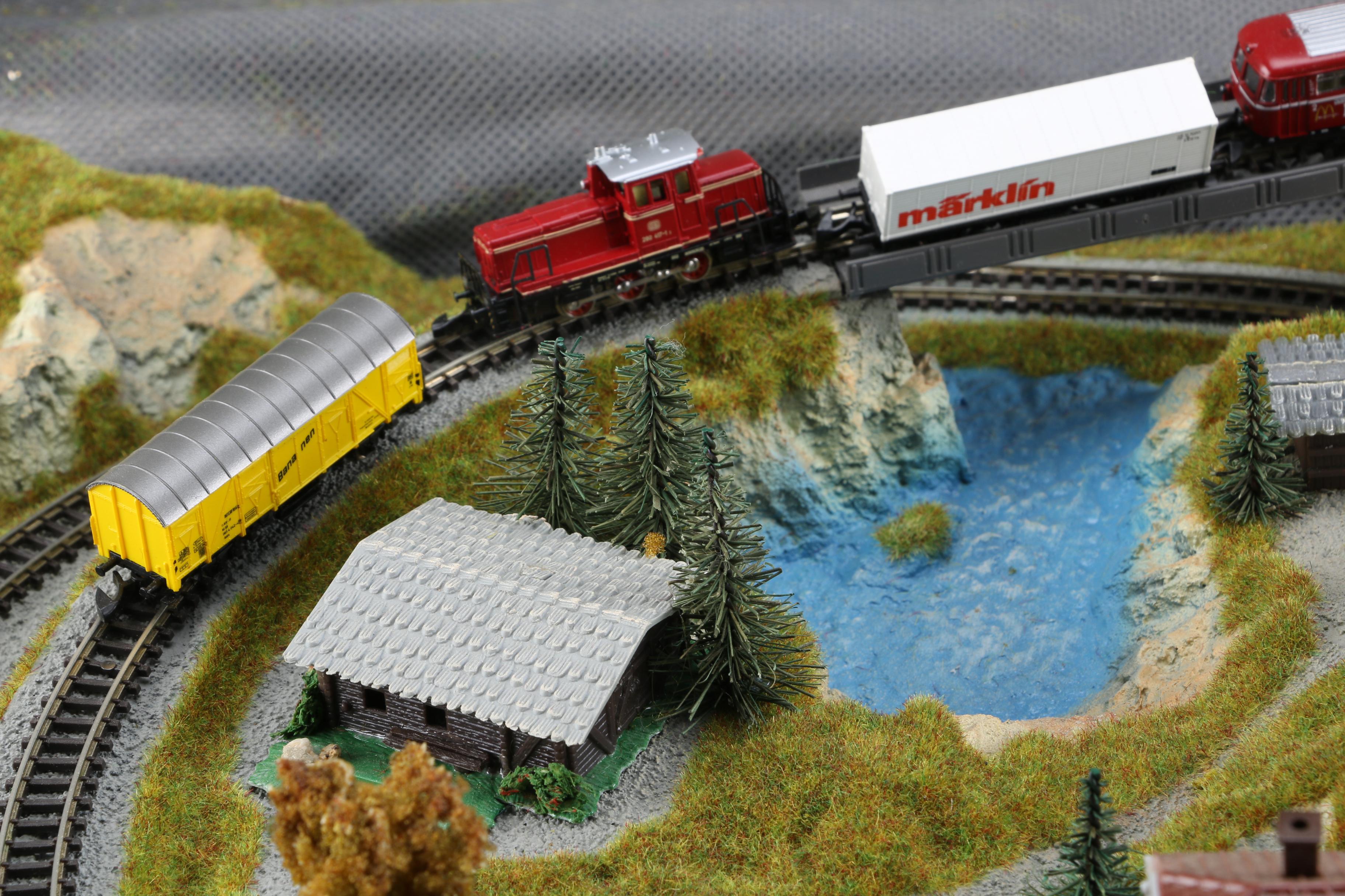 Motorized Miniature Train Set in Leather Attaché Case