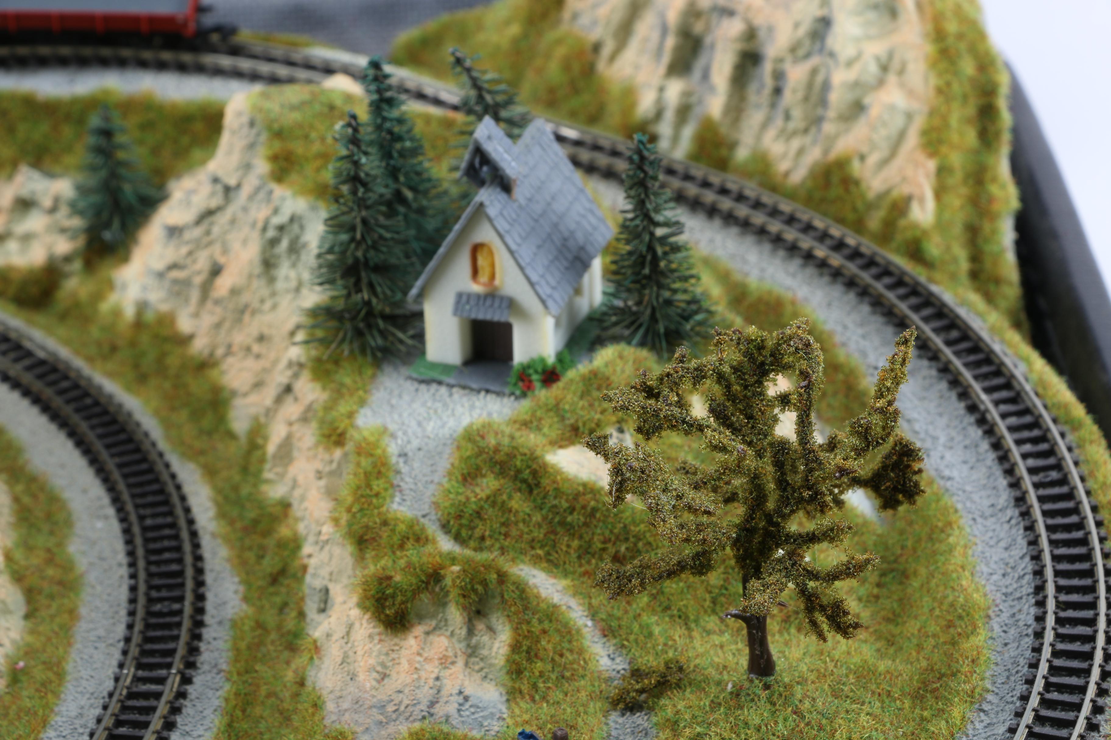 Motorized Miniature Train Set in Leather Attaché Case