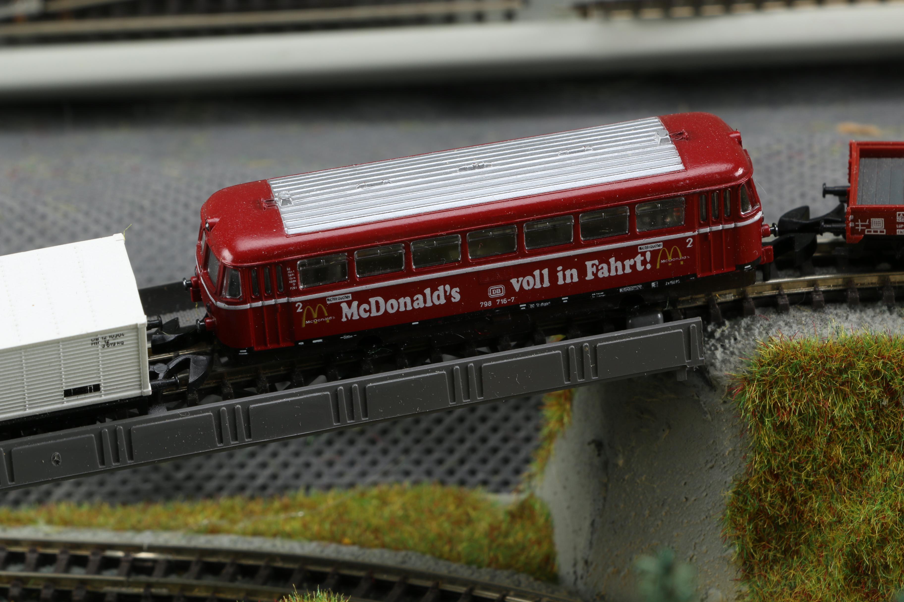 Motorized Miniature Train Set in Leather Attaché Case