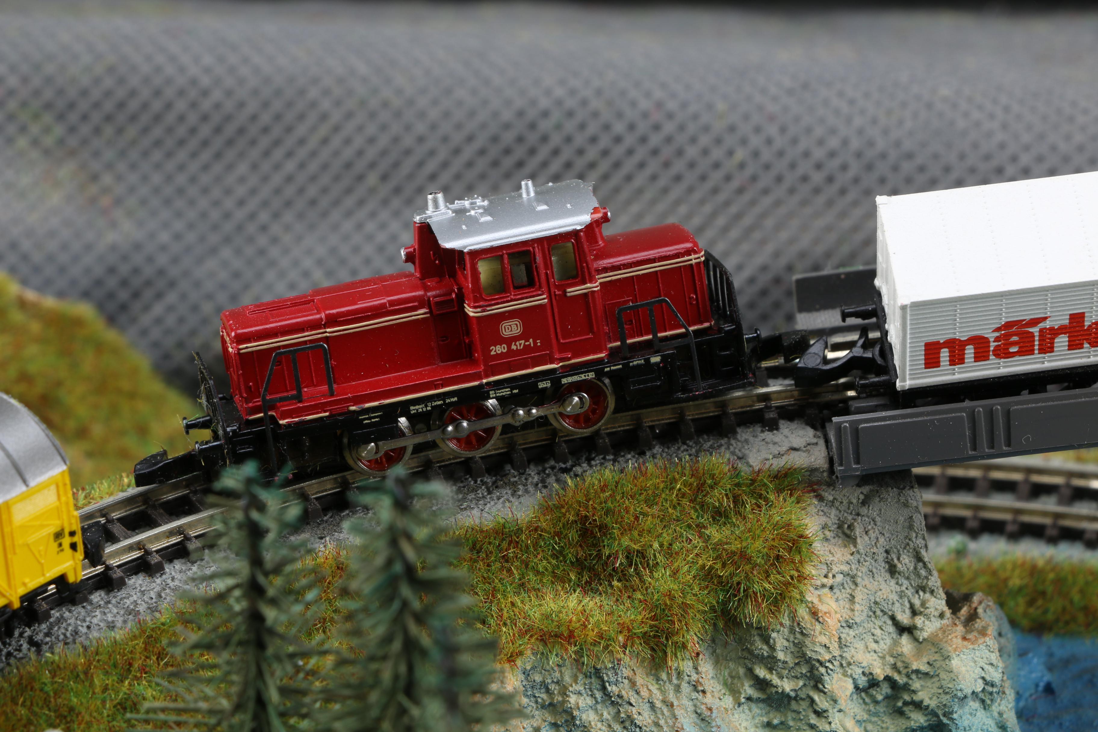 Motorized Miniature Train Set in Leather Attaché Case