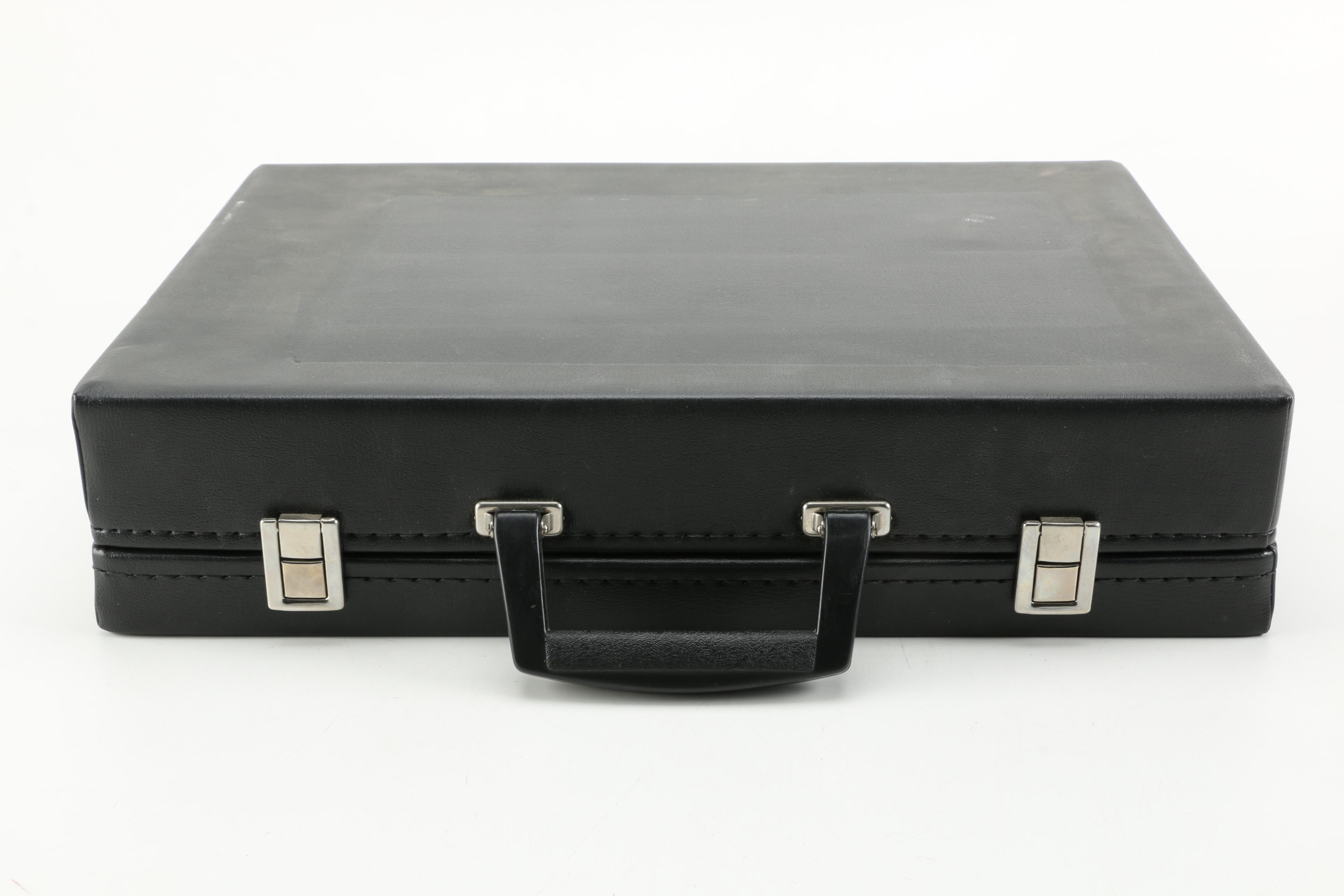 Motorized Miniature Train Set in Leather Attaché Case