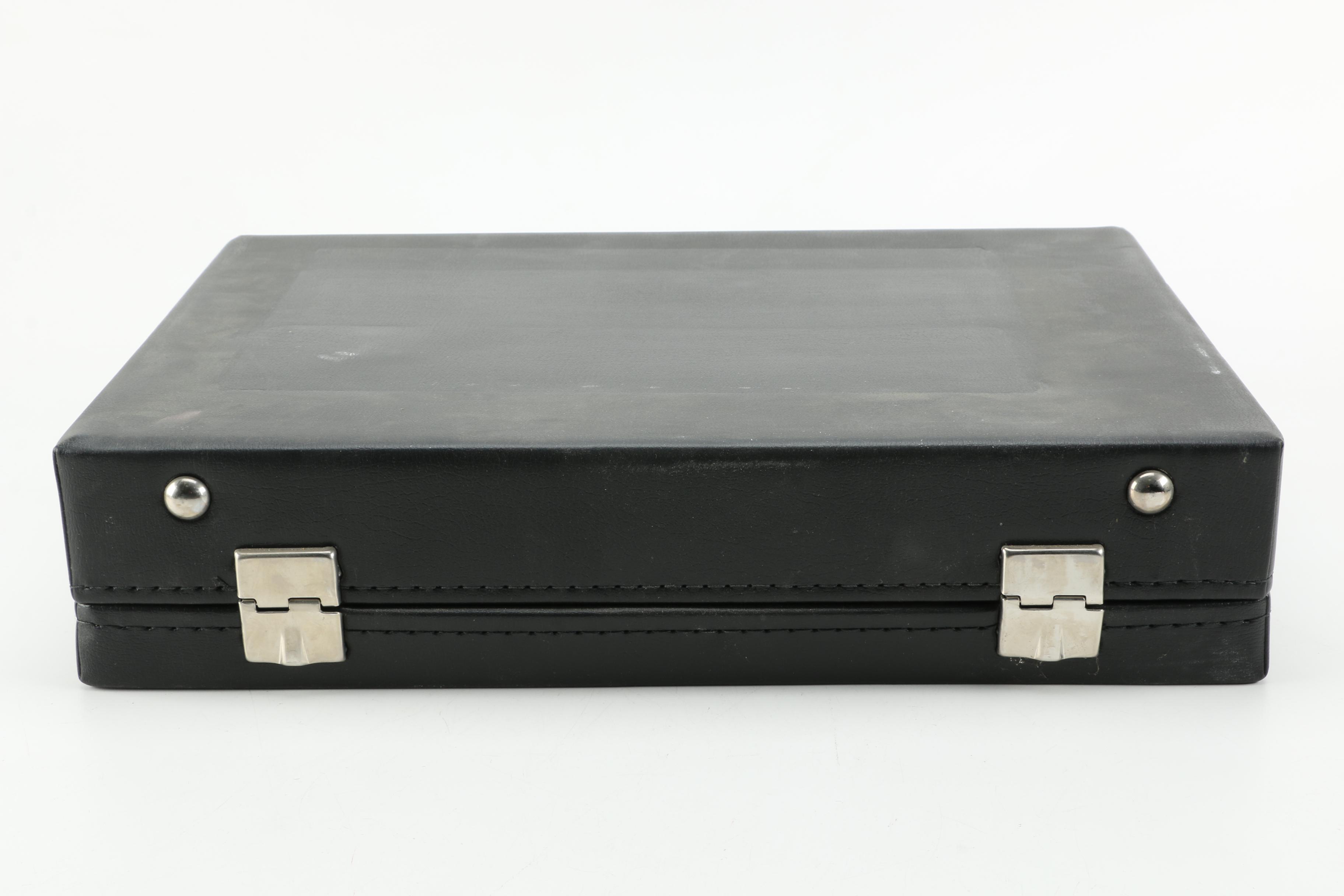 Motorized Miniature Train Set in Leather Attaché Case