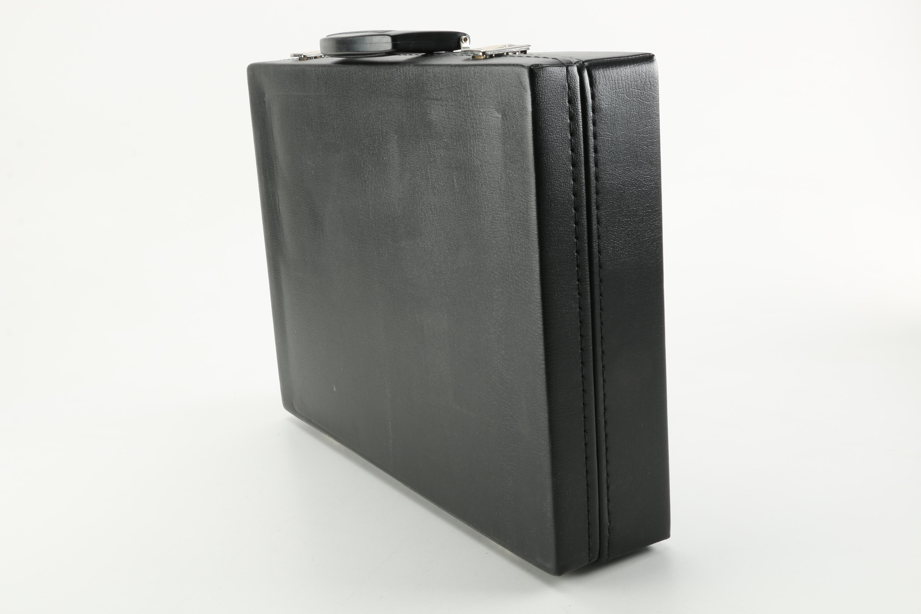 Motorized Miniature Train Set in Leather Attaché Case