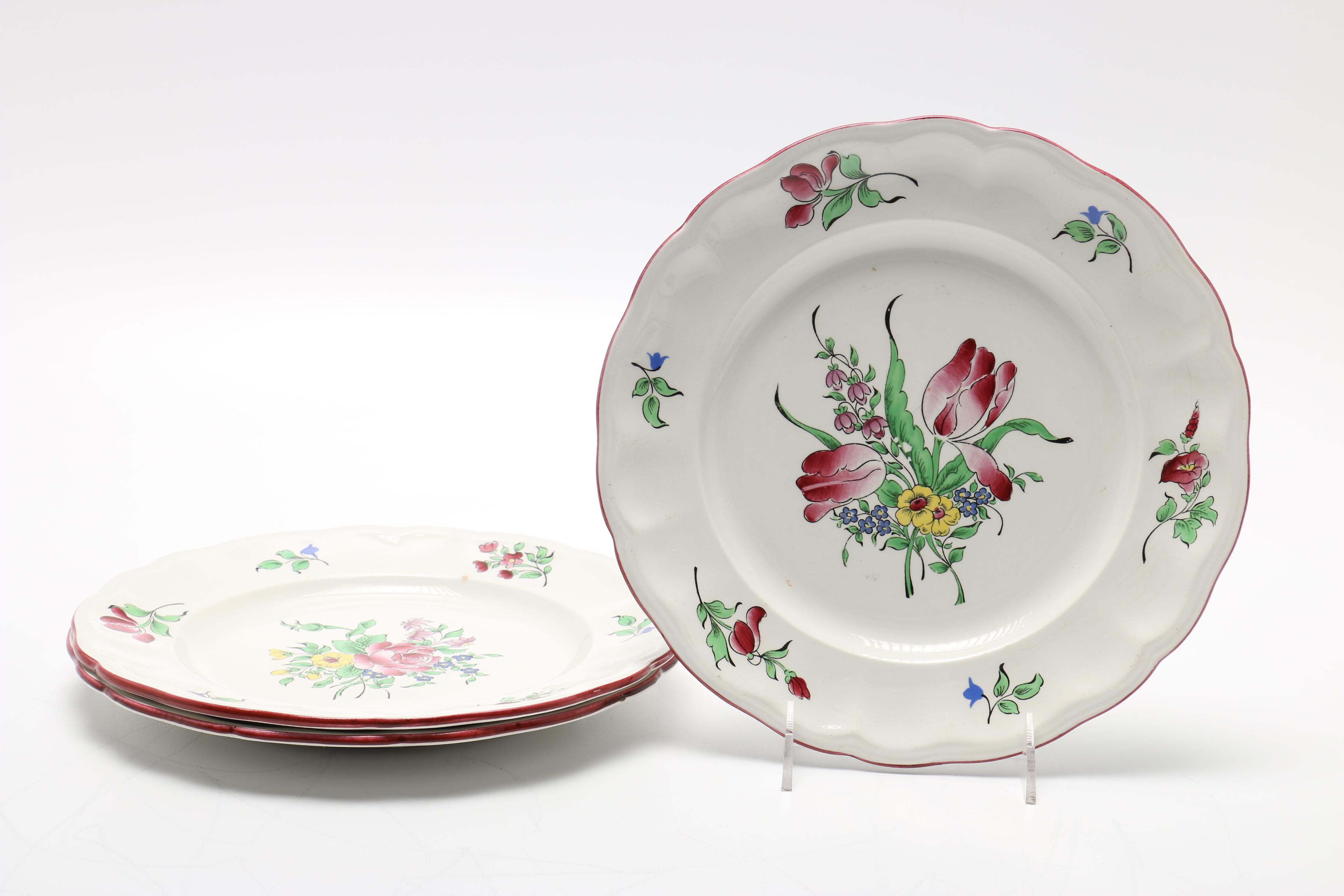 KG Luneville "Old Strasbourg" Faience Plates