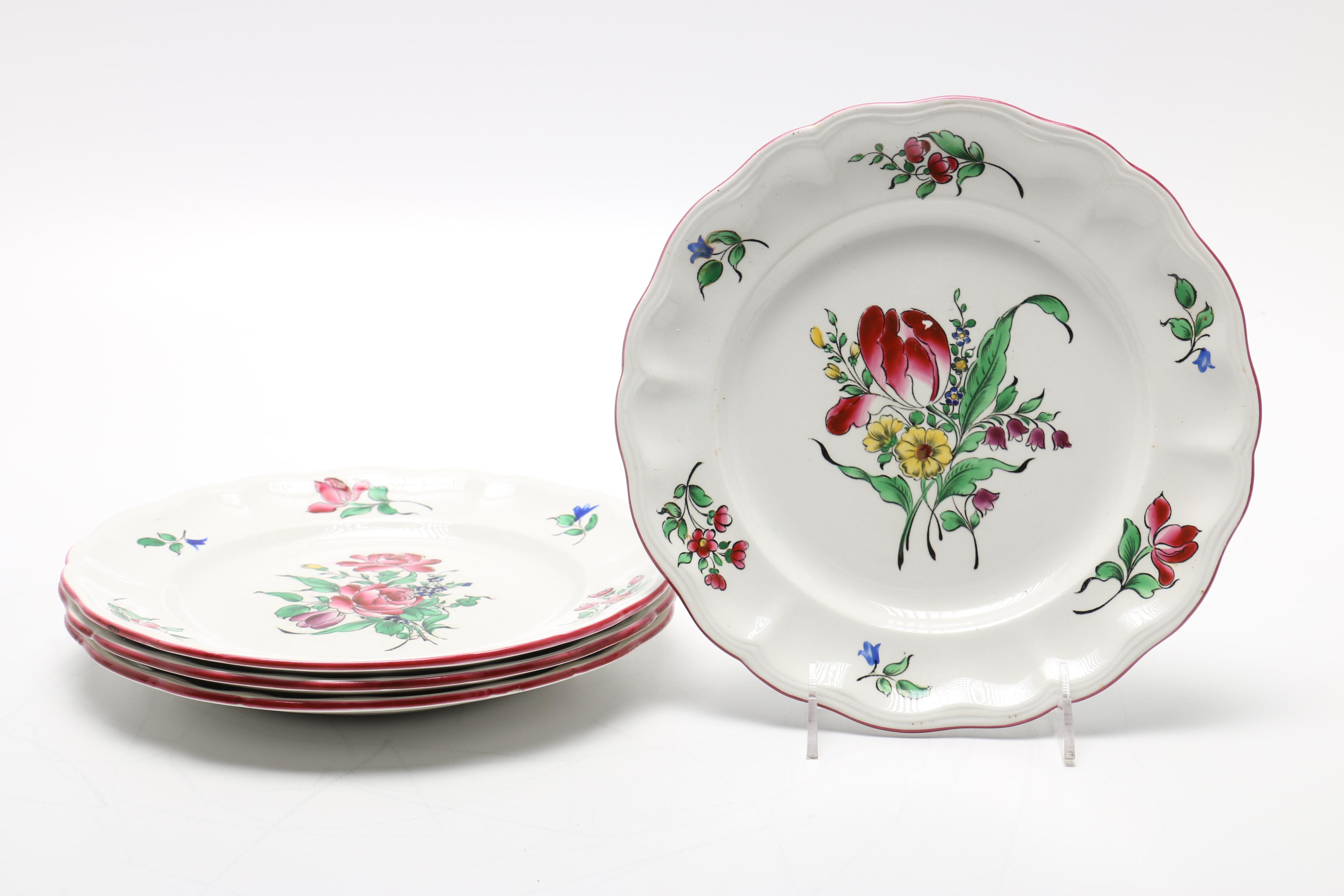 KG Luneville "Old Strasbourg" Faience Plates