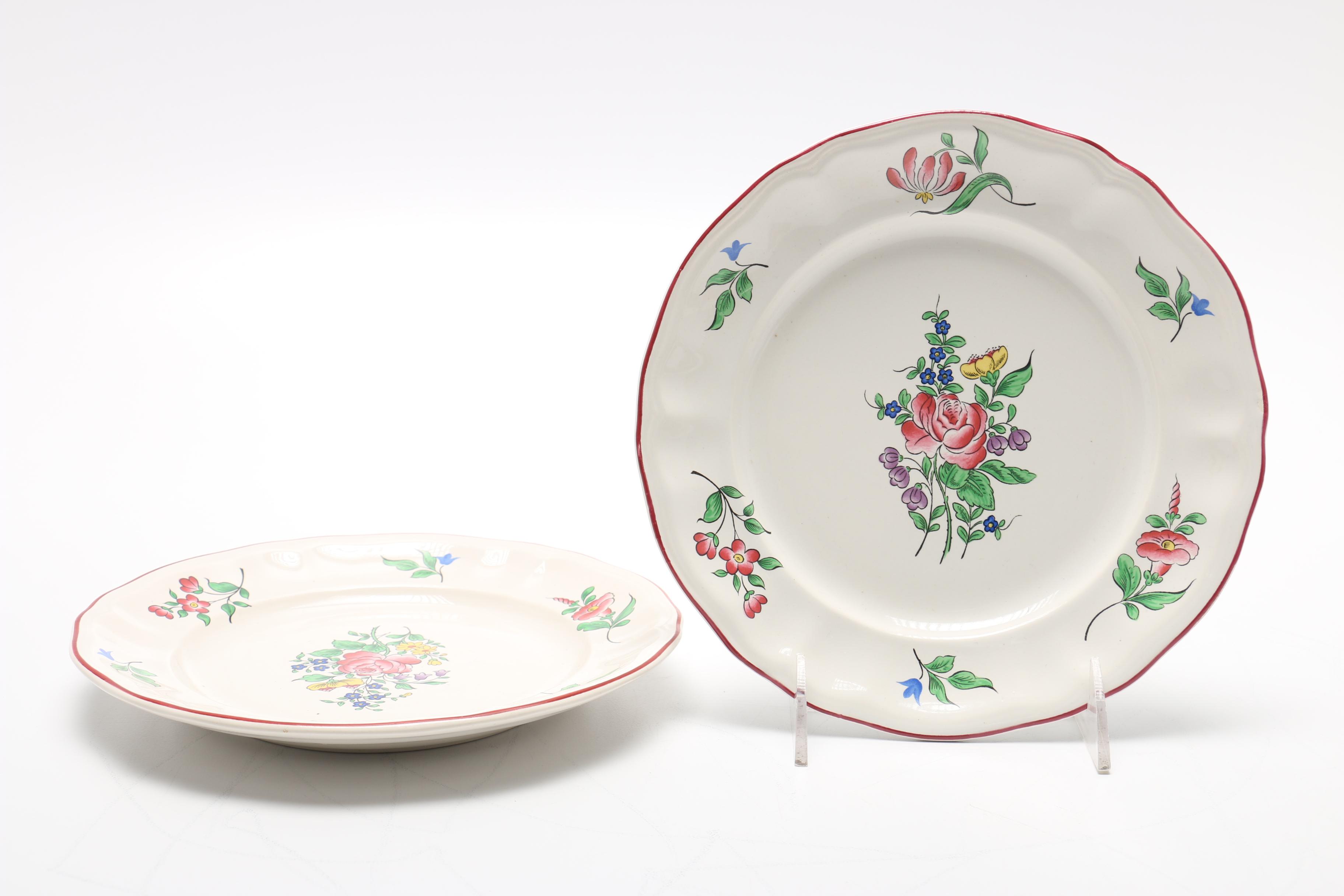 KG Luneville "Old Strasbourg" Faience Plates