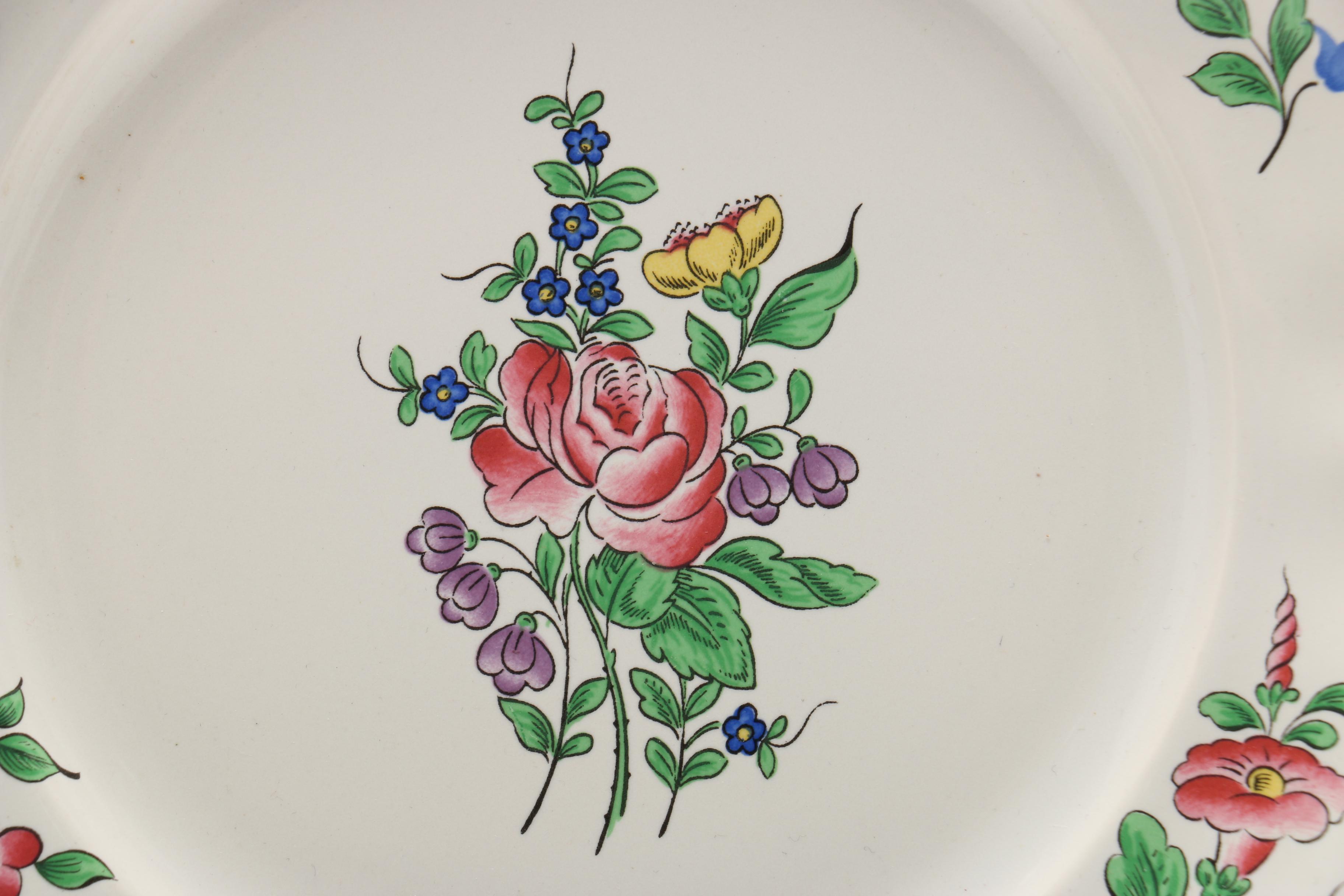 KG Luneville "Old Strasbourg" Faience Plates