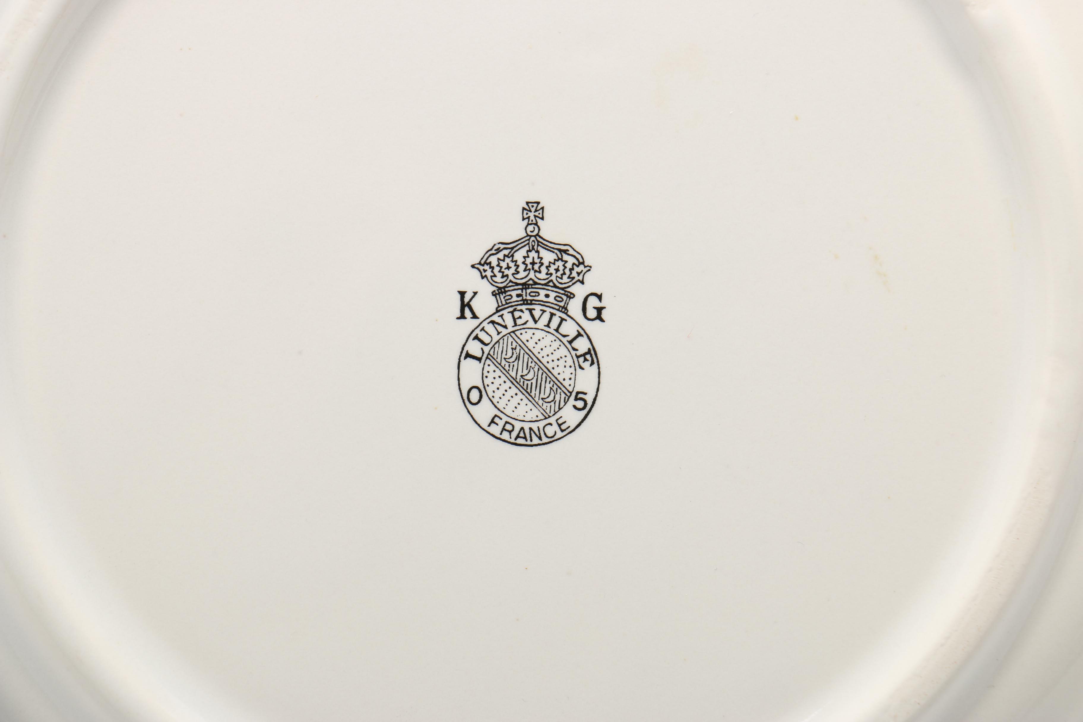 KG Luneville "Old Strasbourg" Faience Plates